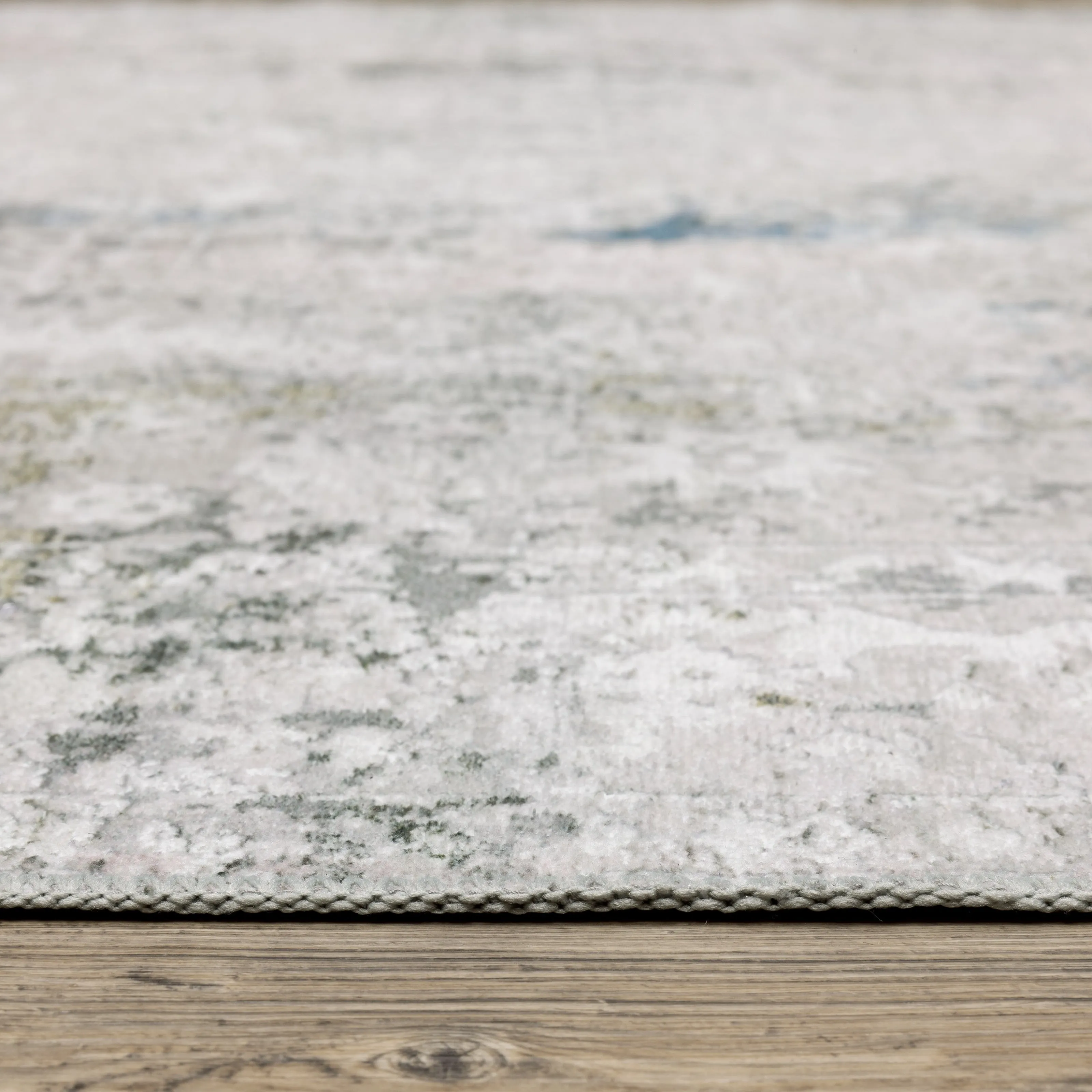 Vista Home Marissa Washable Faded Oriental Ivory/ Blue Indoor Area Rug