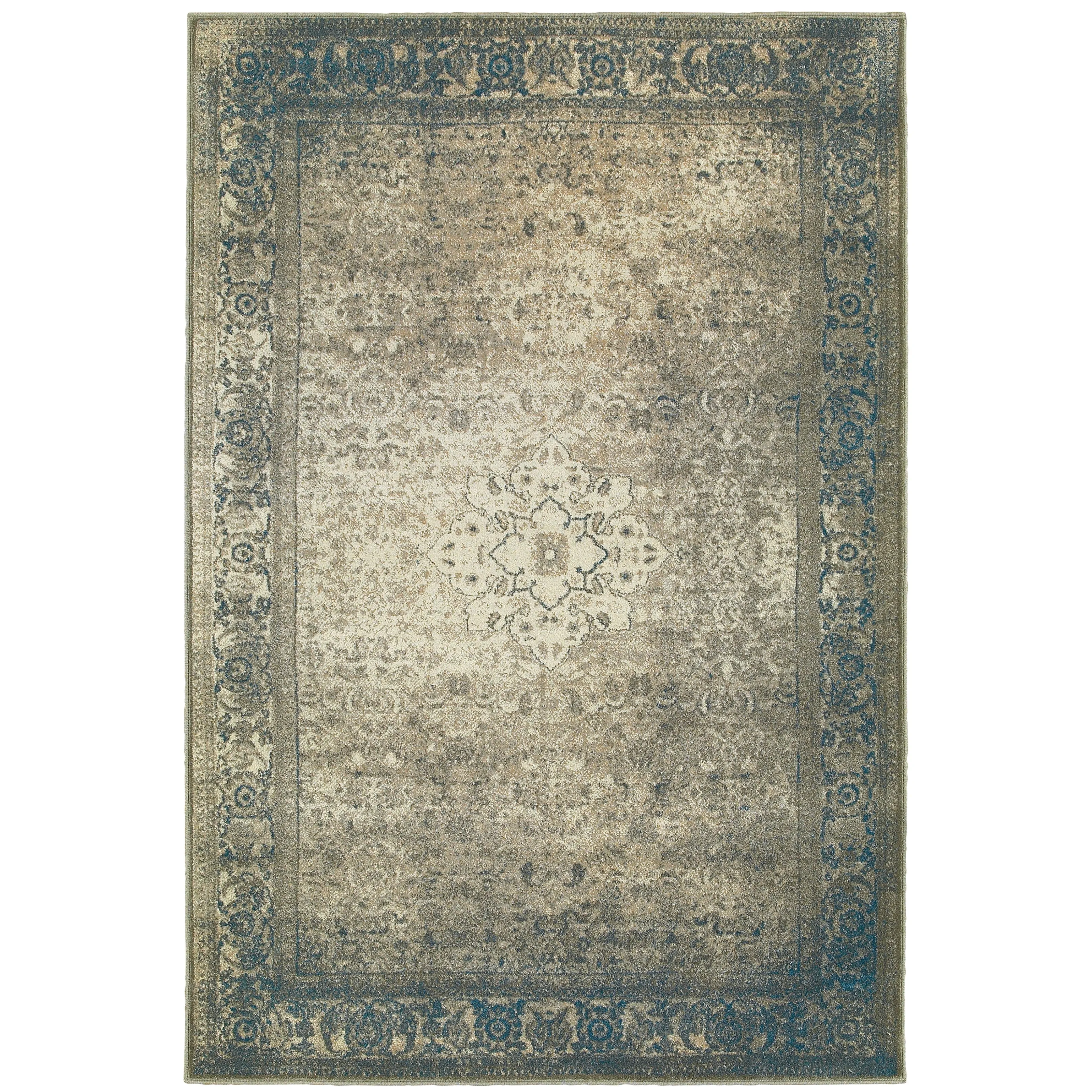 Vista Home Melin Faded Traditional Blue/ Beige Rug