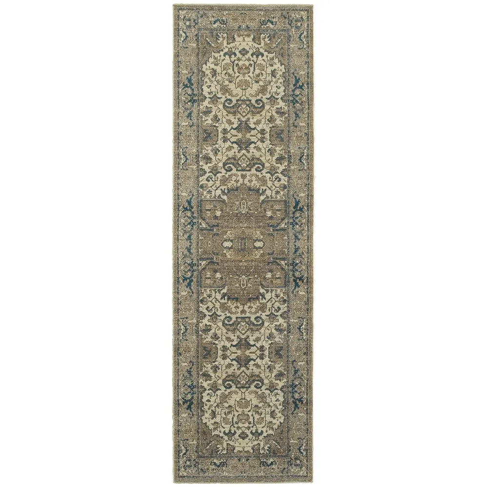 Vista Home Noble Medallion Ivory/ Grey Rug