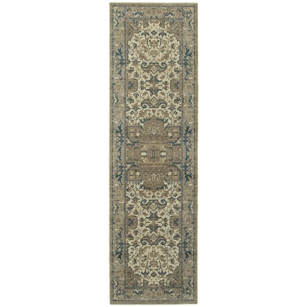 Vista Home Noble Medallion Ivory/ Grey Rug