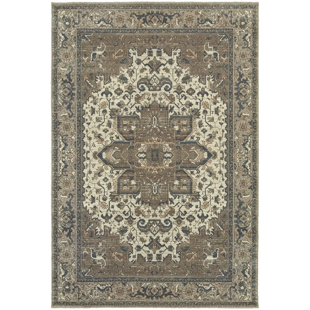 Vista Home Noble Medallion Ivory/ Grey Rug
