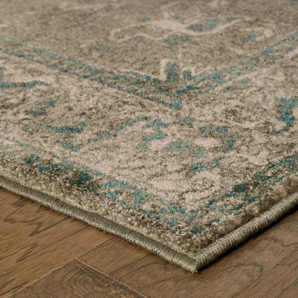 Vista Home Noble Medallion Ivory/ Grey Rug