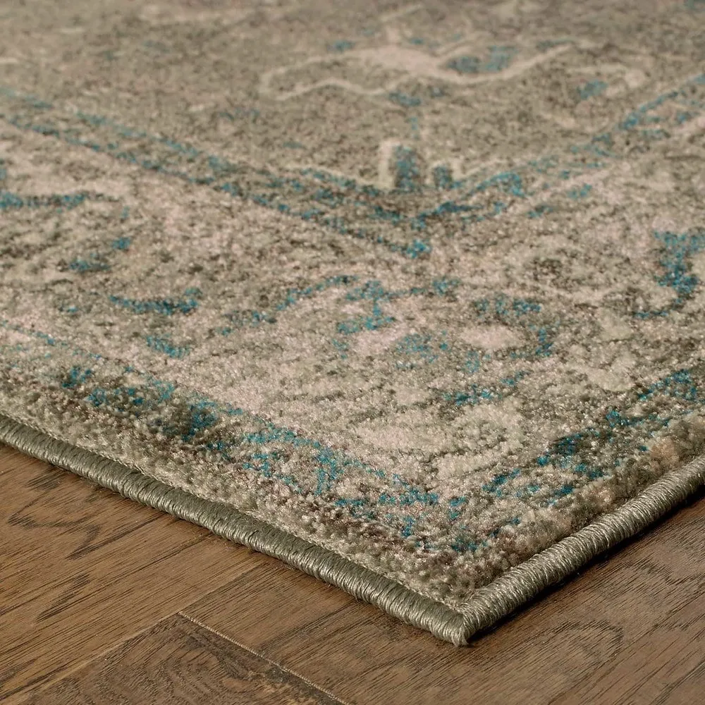 Vista Home Noble Medallion Ivory/ Grey Rug