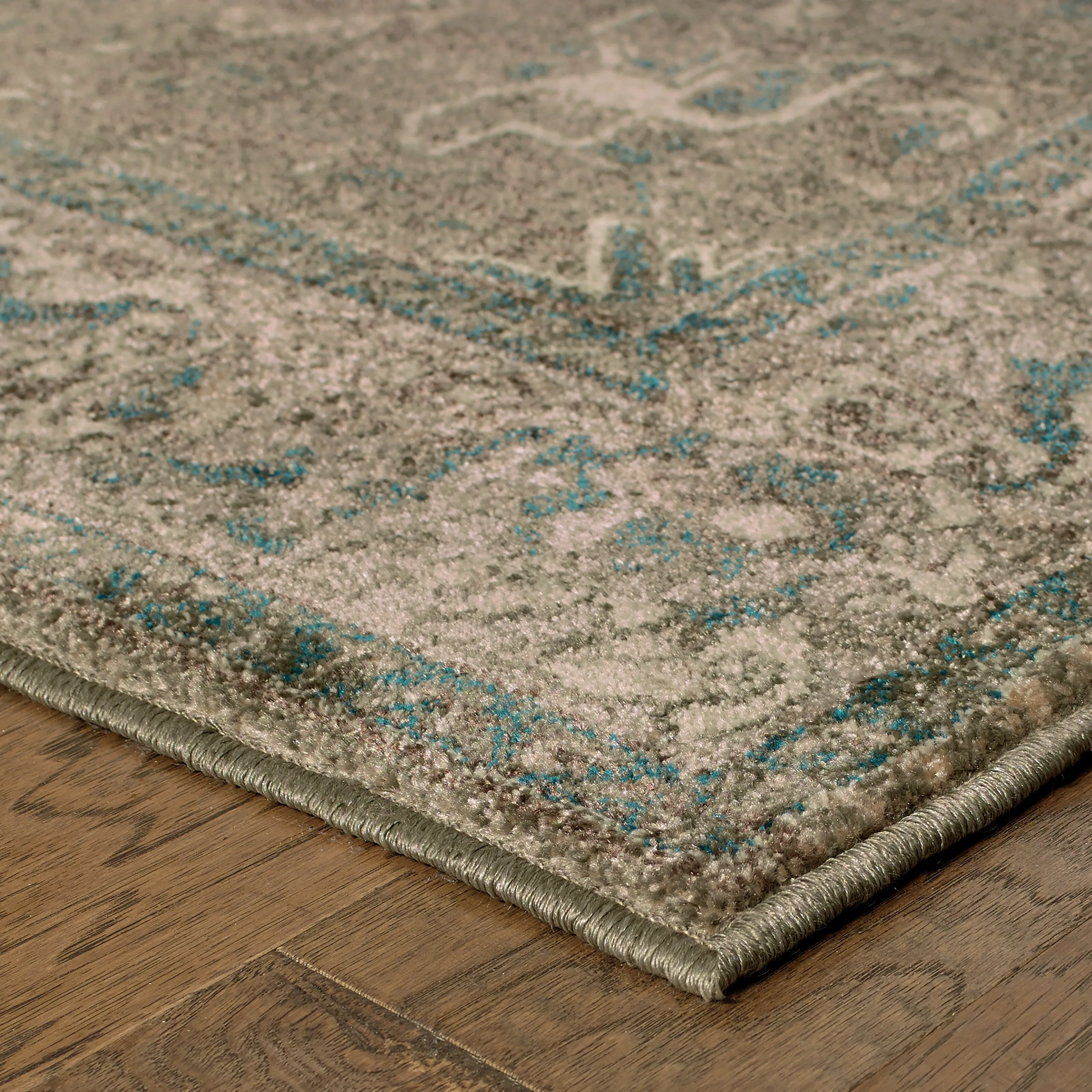 Vista Home Noble Medallion Ivory/ Grey Rug