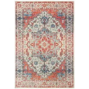 Vista Home Regent Distressed Medallion Blue/ Orange Area Rug