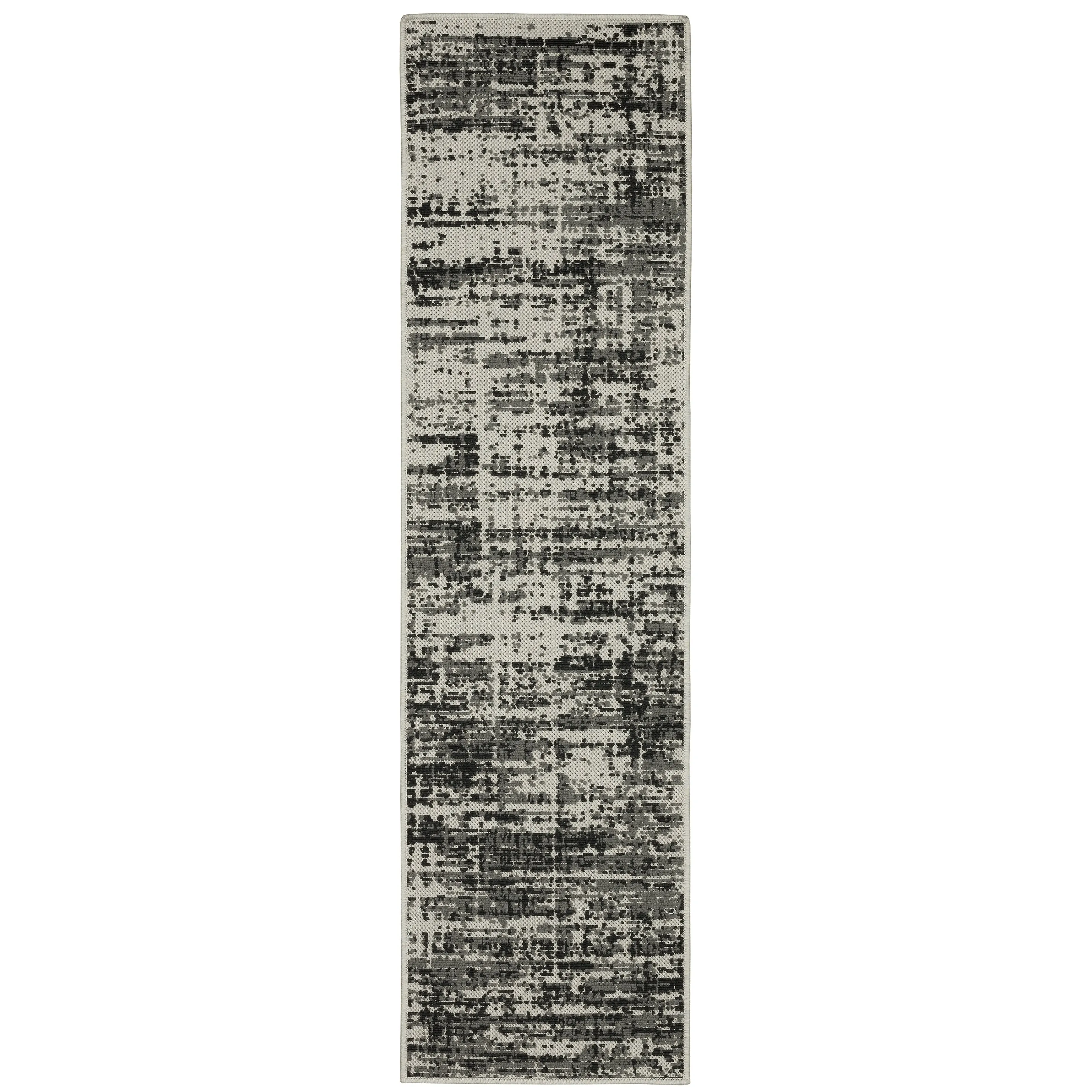 Vista Home Talcot Distressed Abstract Black Indoor-Outdoor Area Rug