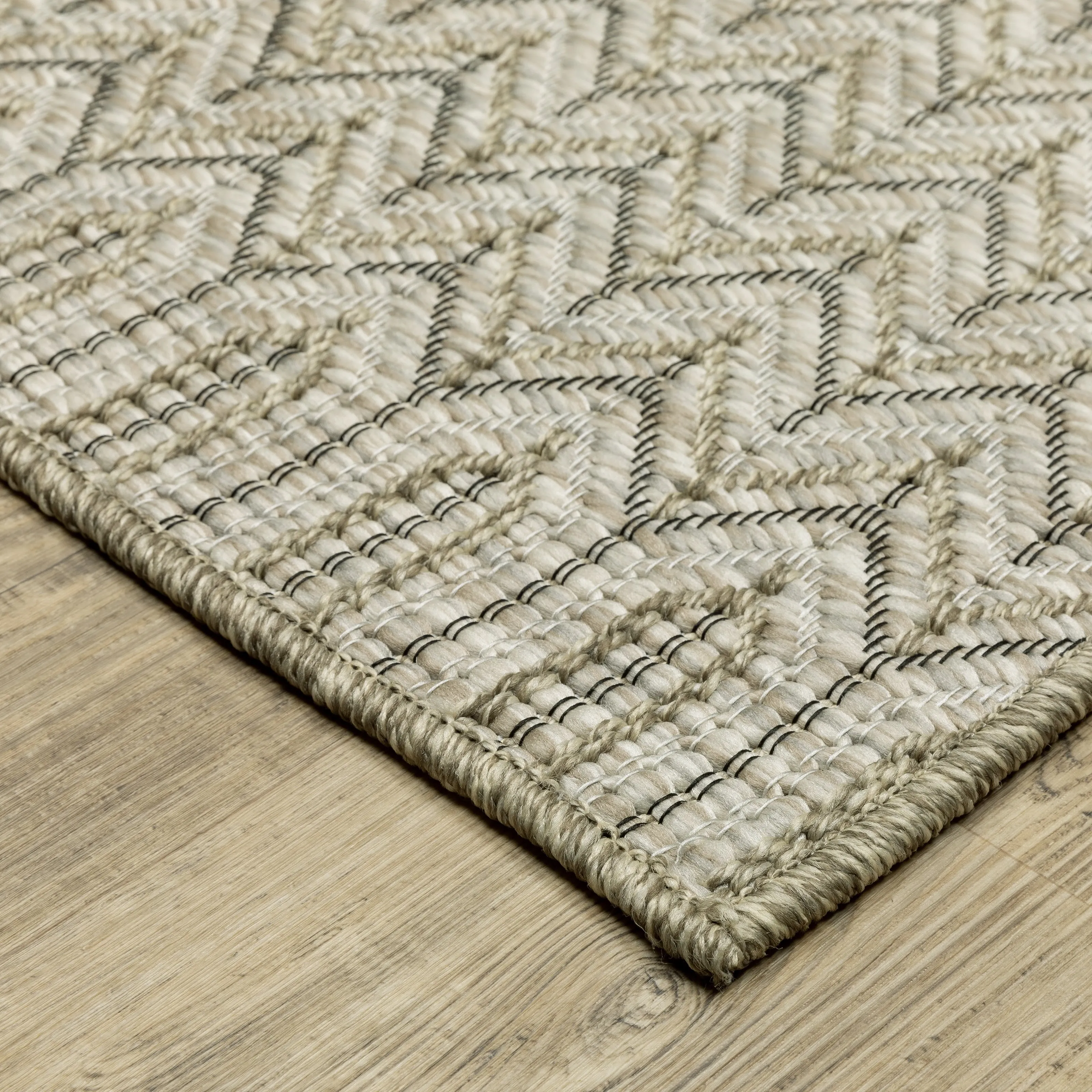 Vista Home Tangelo Geometric Tan/ Black Ultimate Performance Area Rug