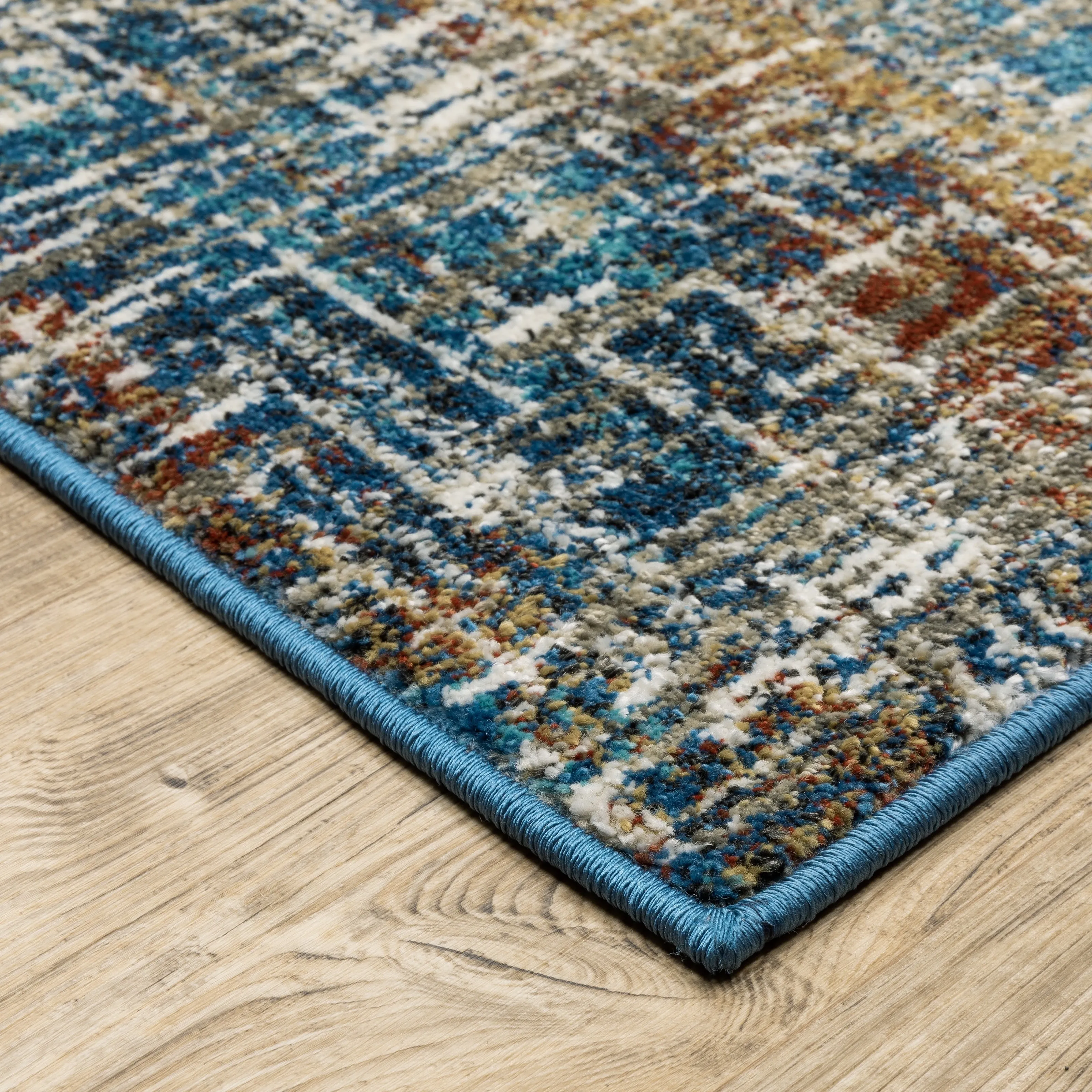 Vista Home Vance Contemporary Abstract Blue Area Rug