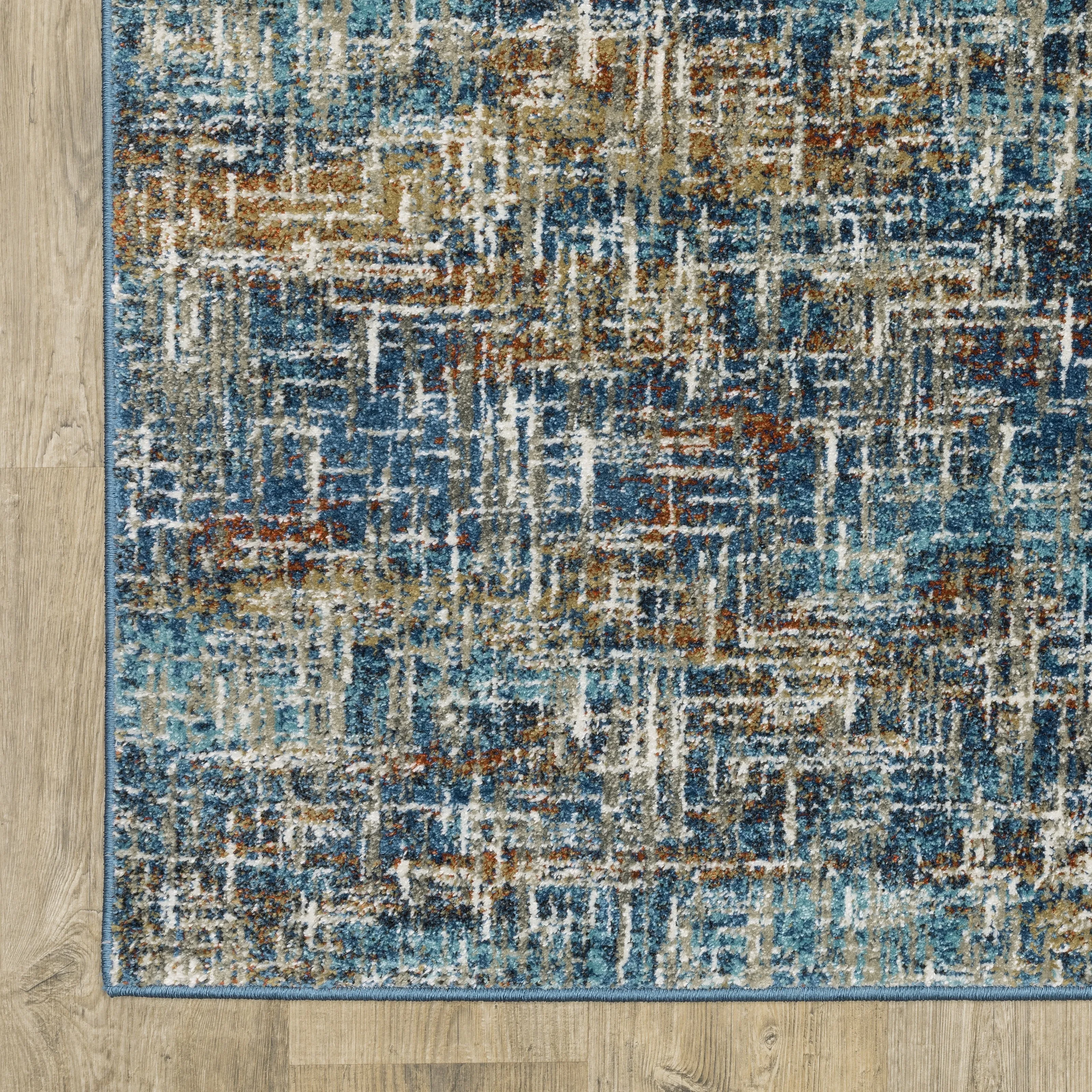 Vista Home Vance Contemporary Abstract Blue Area Rug