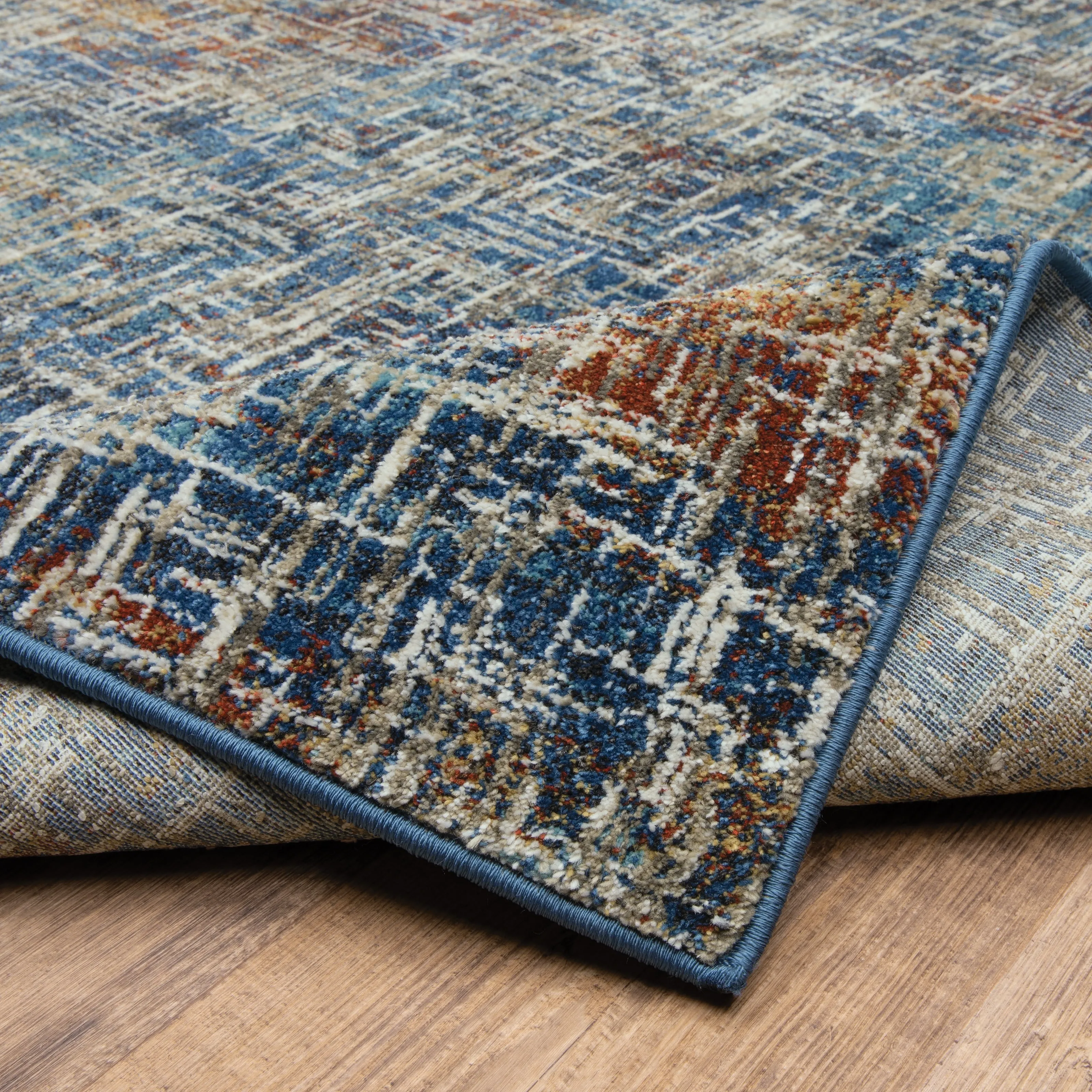 Vista Home Vance Contemporary Abstract Blue Area Rug