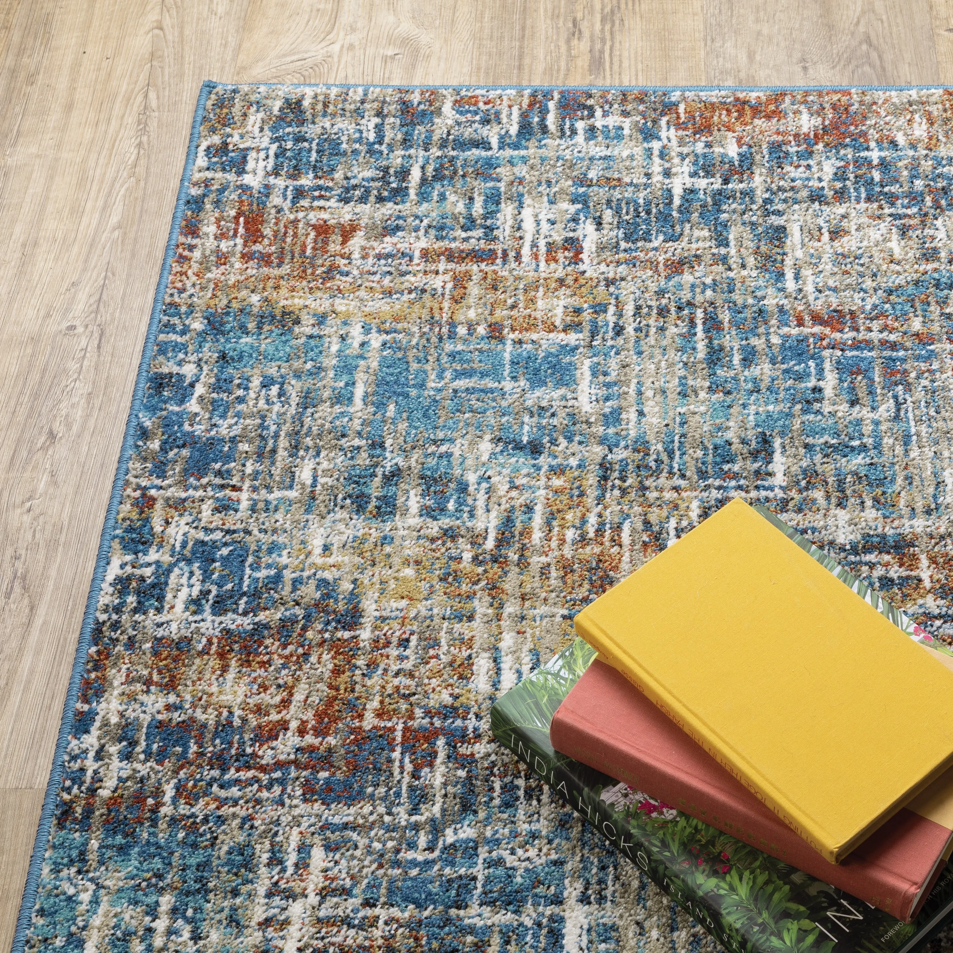 Vista Home Vance Contemporary Abstract Blue Area Rug