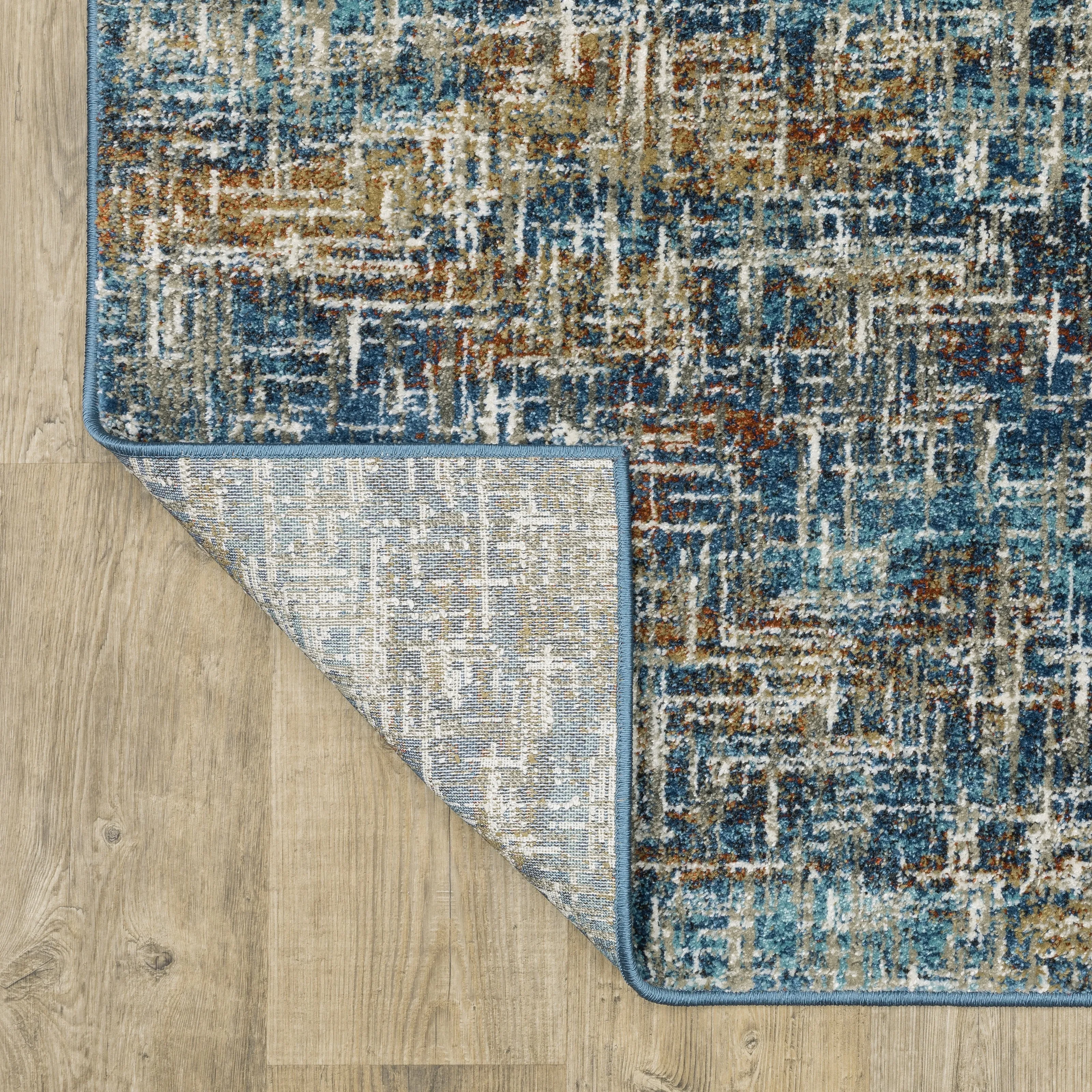 Vista Home Vance Contemporary Abstract Blue Area Rug