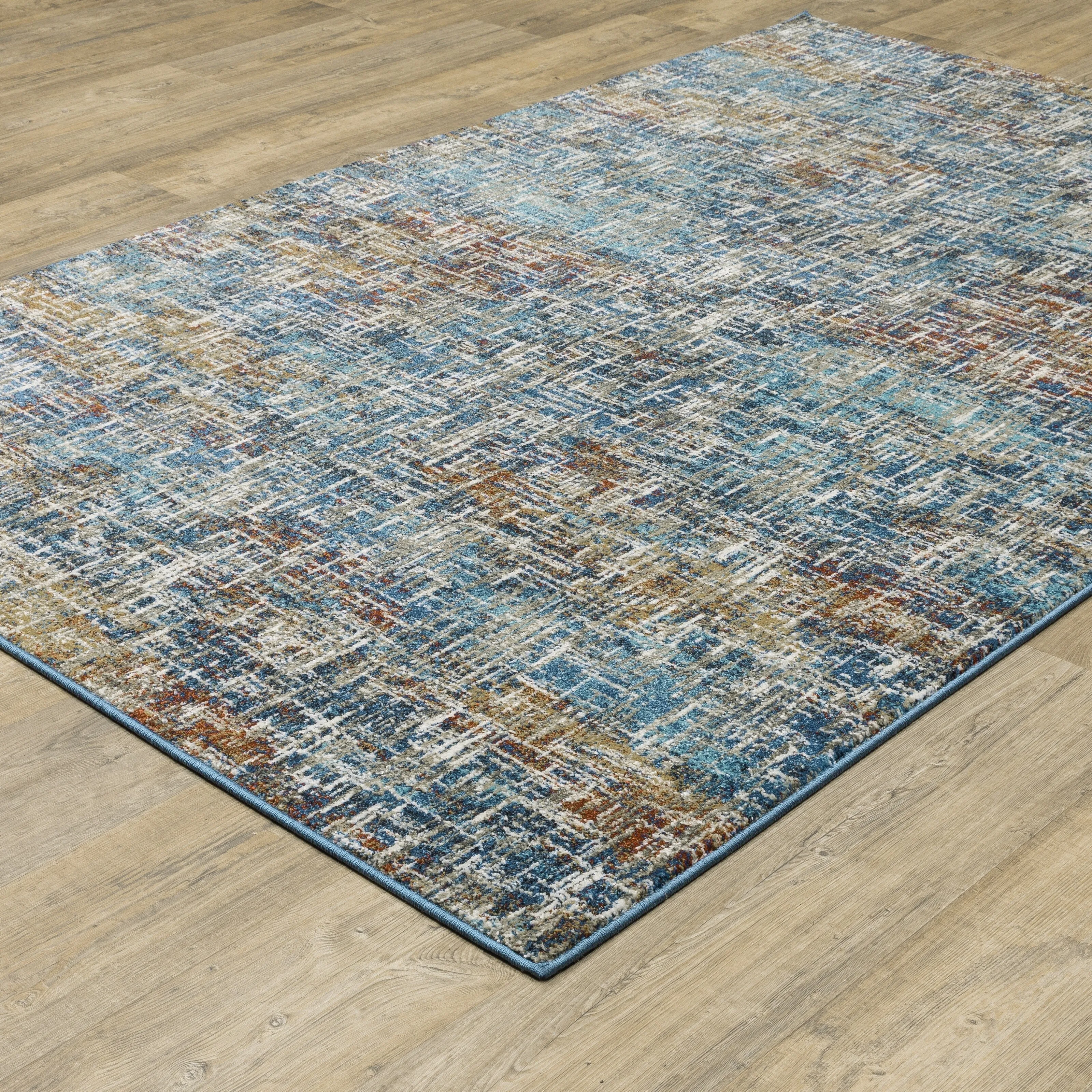 Vista Home Vance Contemporary Abstract Blue Area Rug