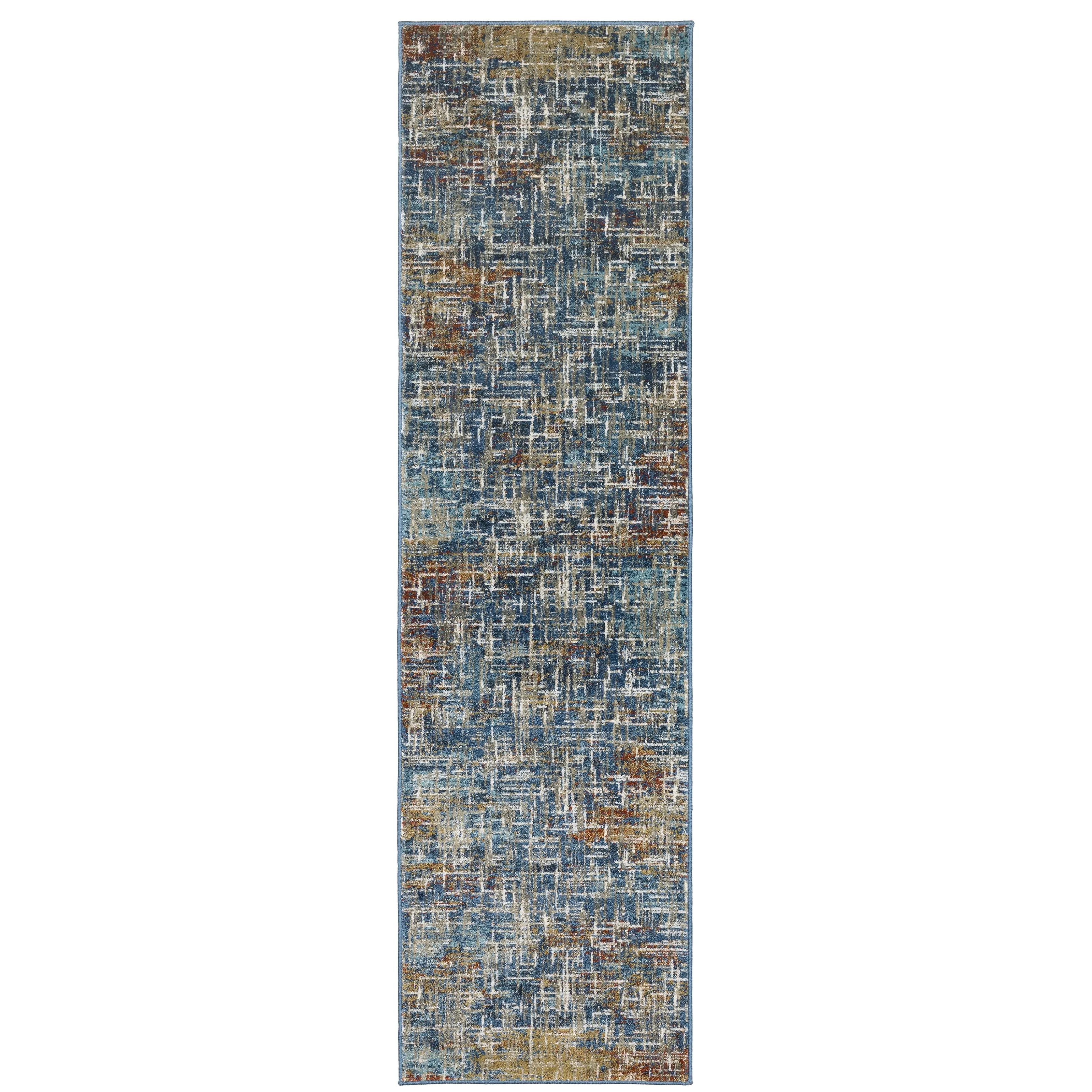 Vista Home Vance Contemporary Abstract Blue Area Rug