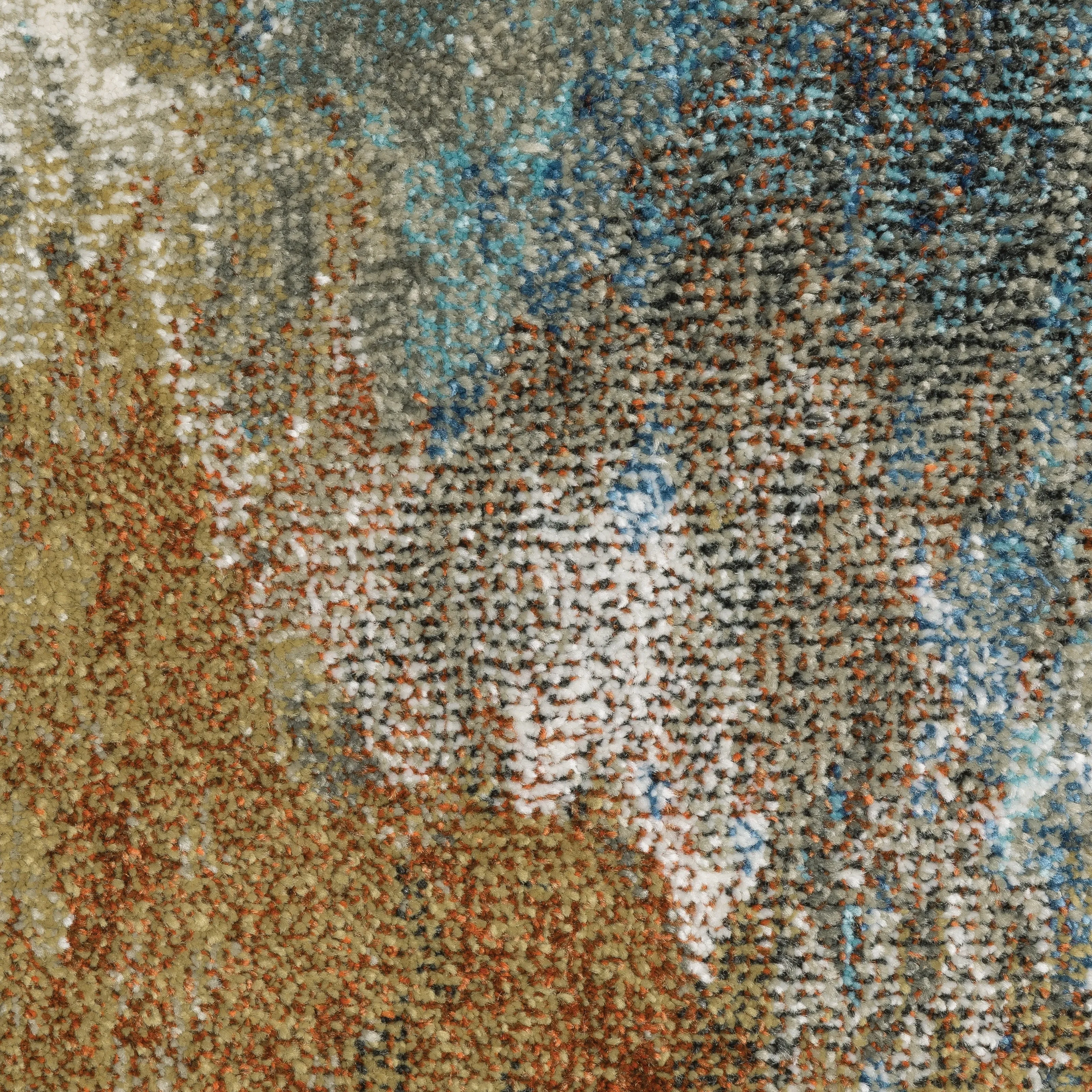Vista Home Vance Contemporary Abstract Blue/Gold Area Rug