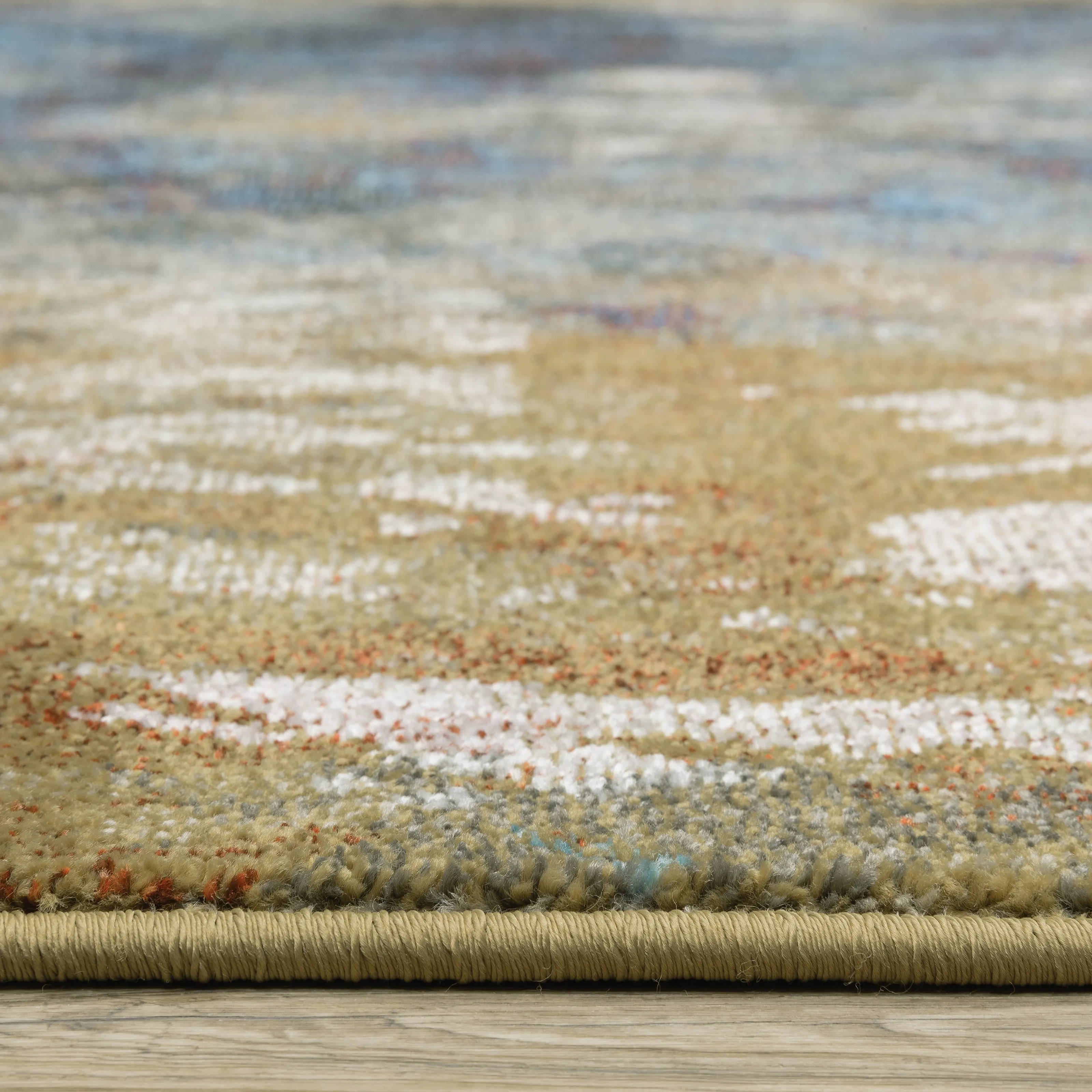 Vista Home Vance Contemporary Abstract Blue/Gold Area Rug