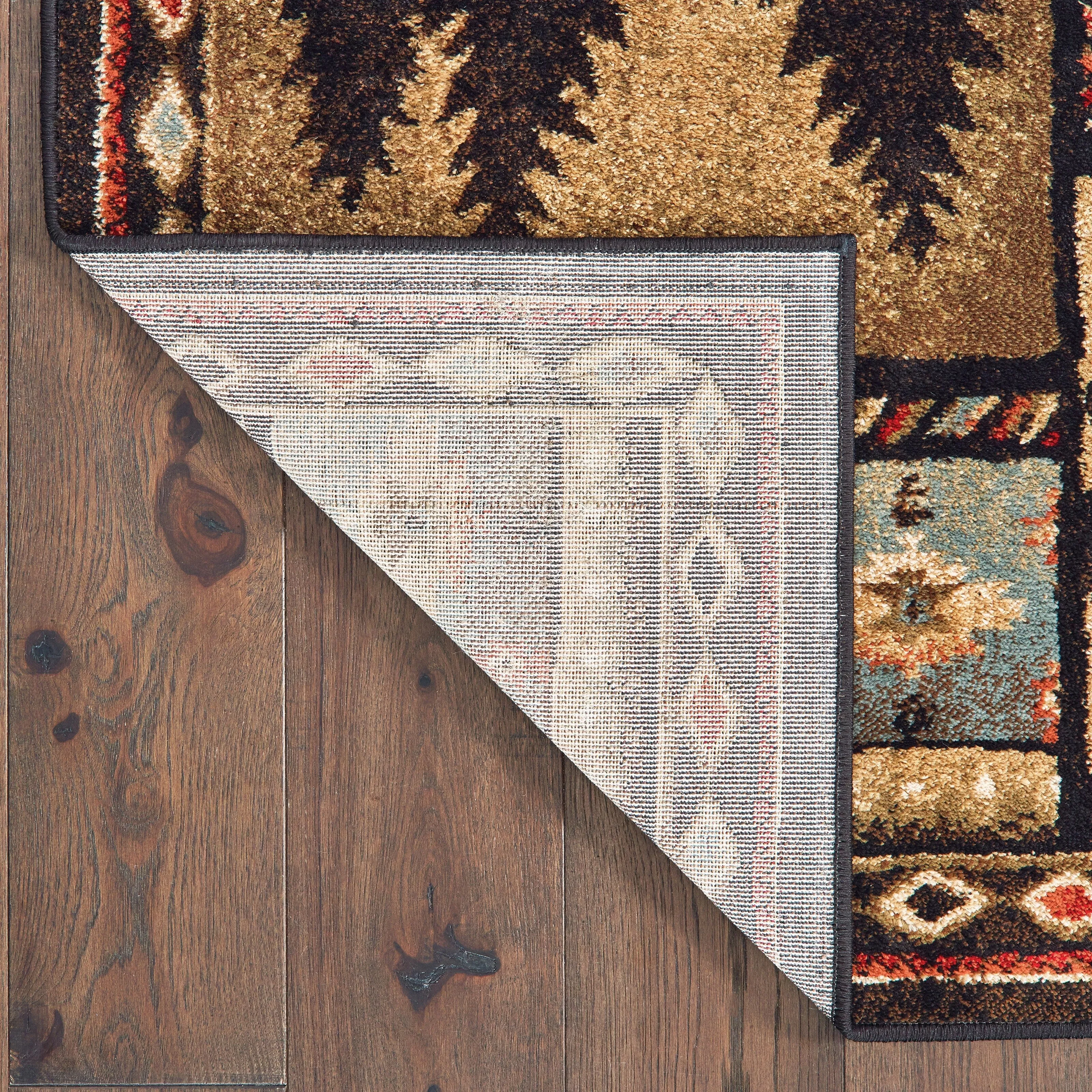 Vista Home Wilder Lodge Patchwork Black/Multi-colored Area Rug.