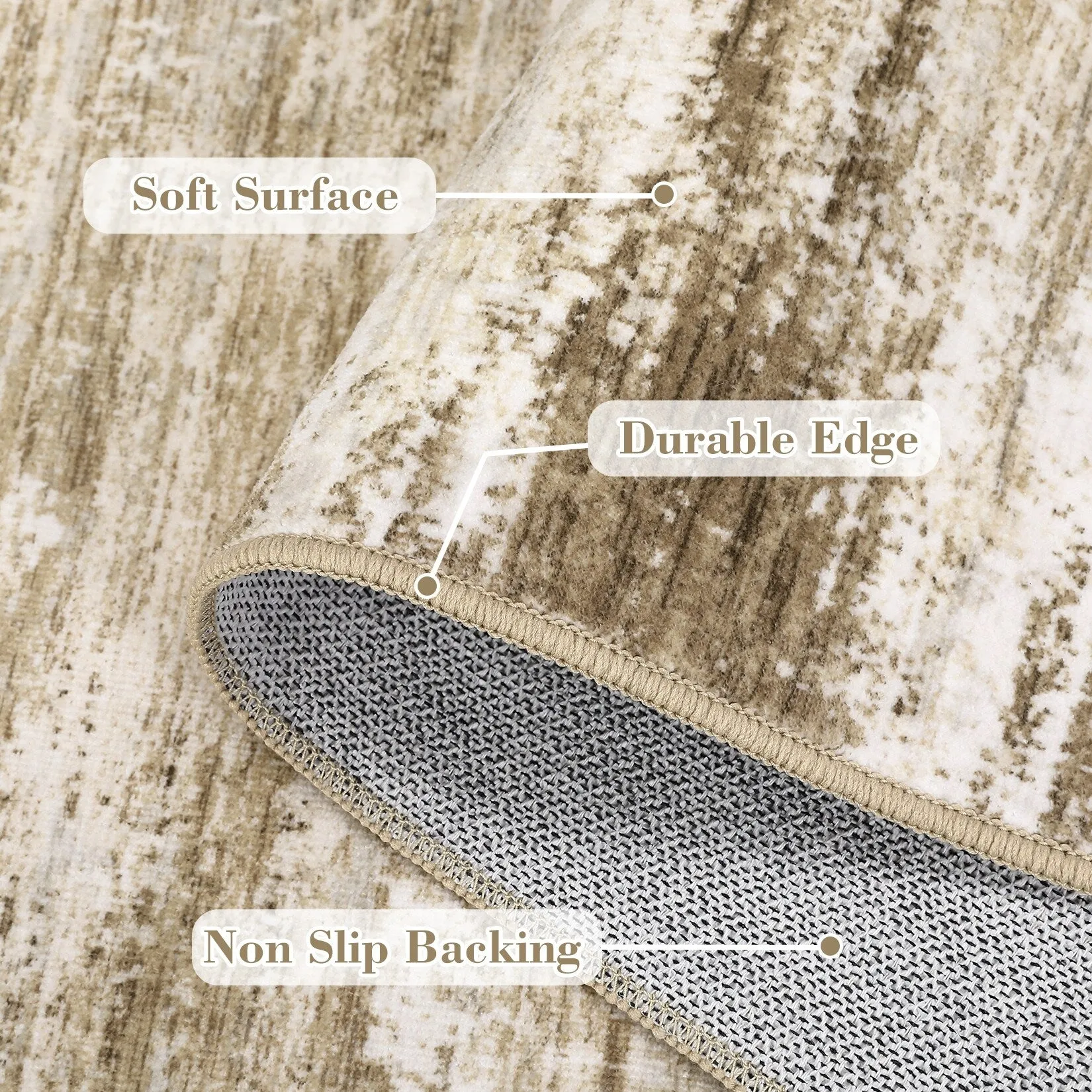 Washable Area Rugs for Living Room Modern Abstract Rug Non Slip Non Shedding Stain Resistant Carpet