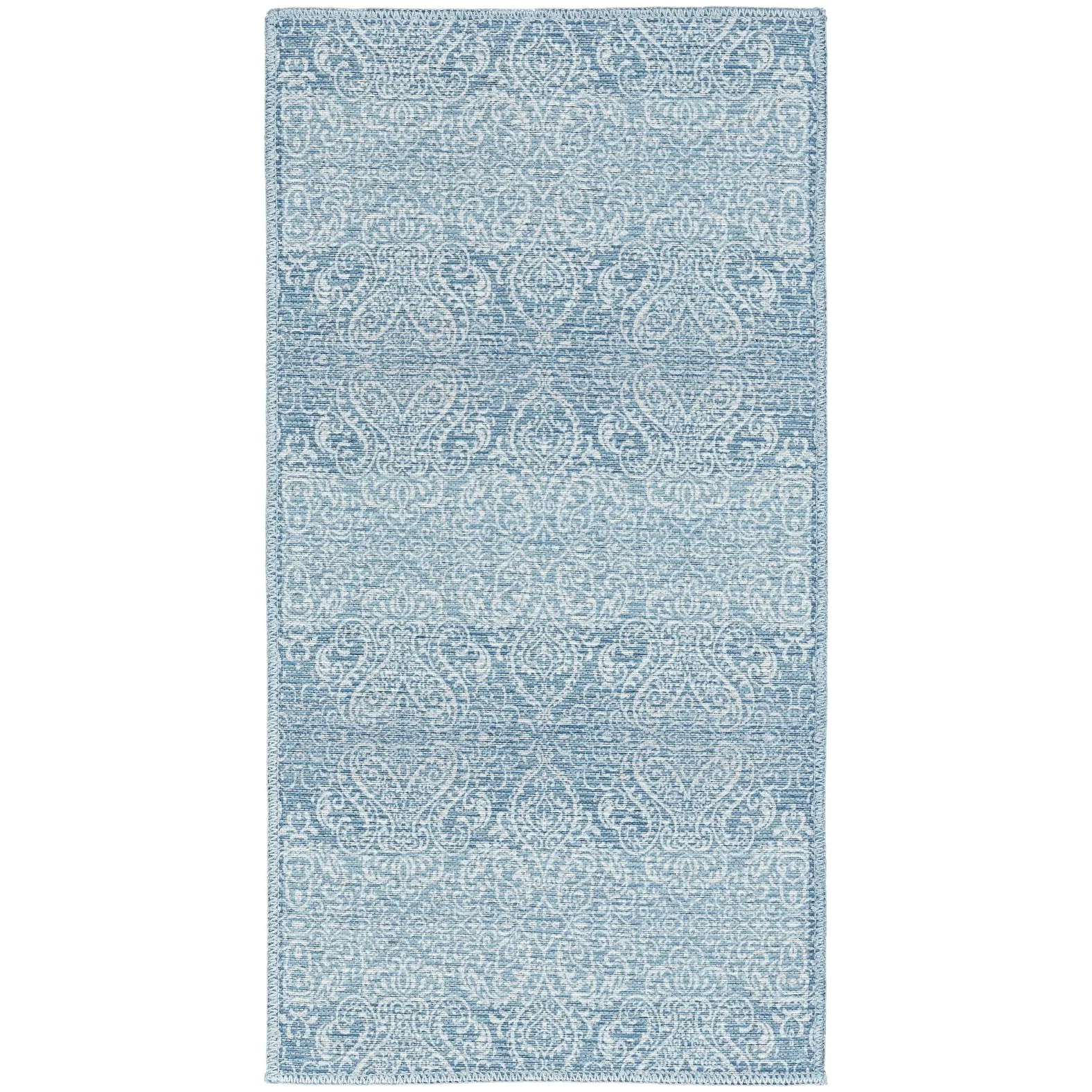 Waverly Machine Washable Botanical Damask Area Rug