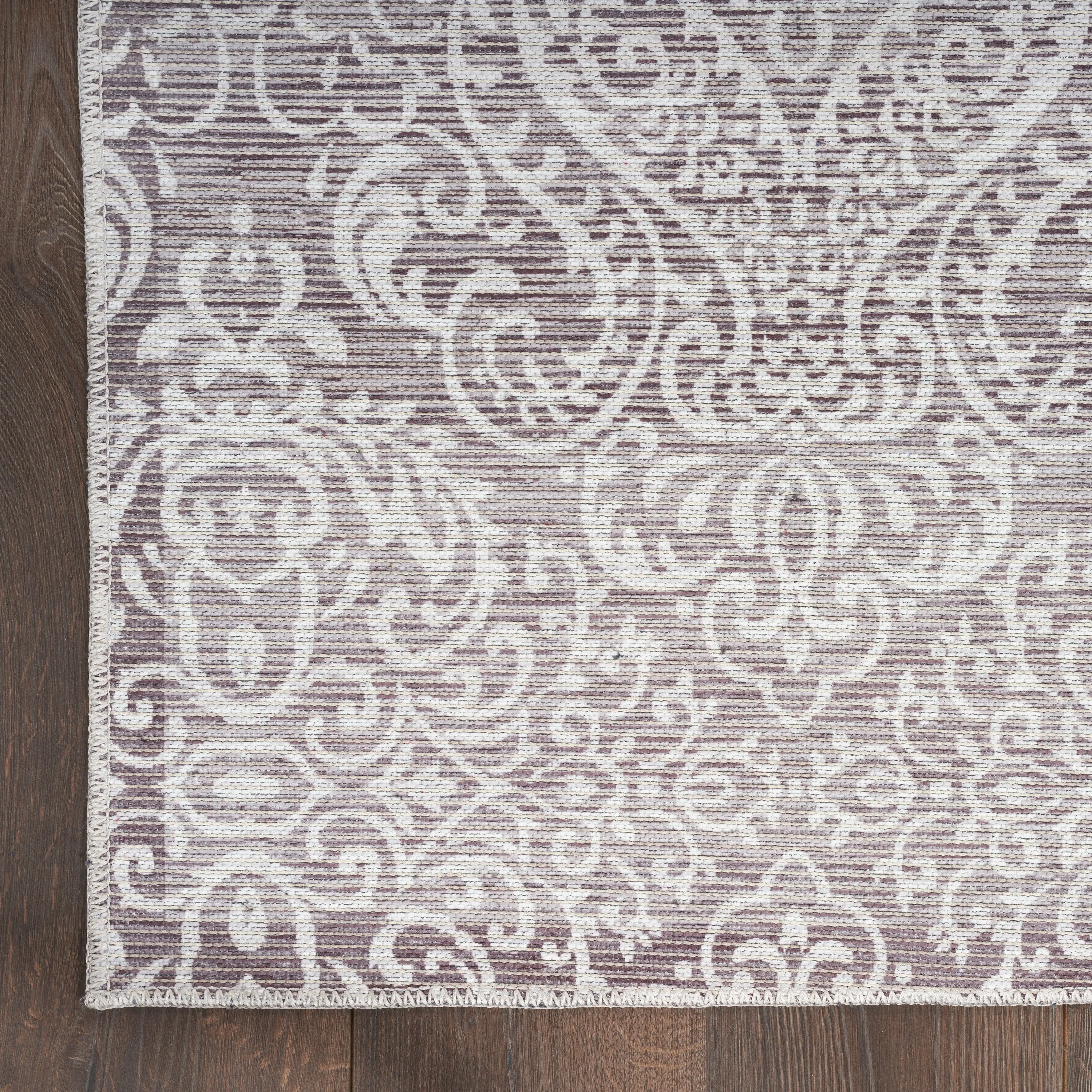 Waverly Machine Washable Botanical Damask Area Rug