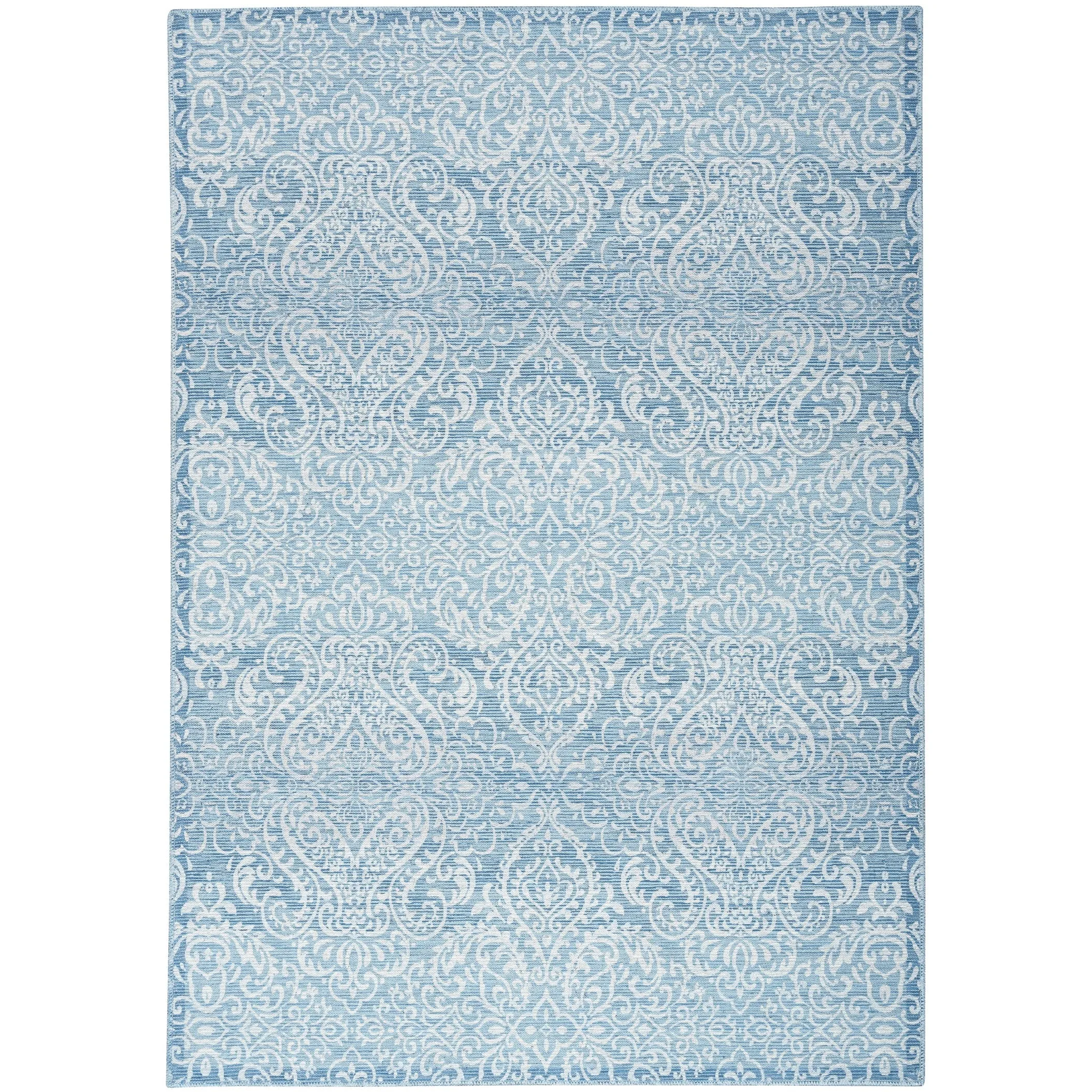Waverly Machine Washable Botanical Damask Area Rug