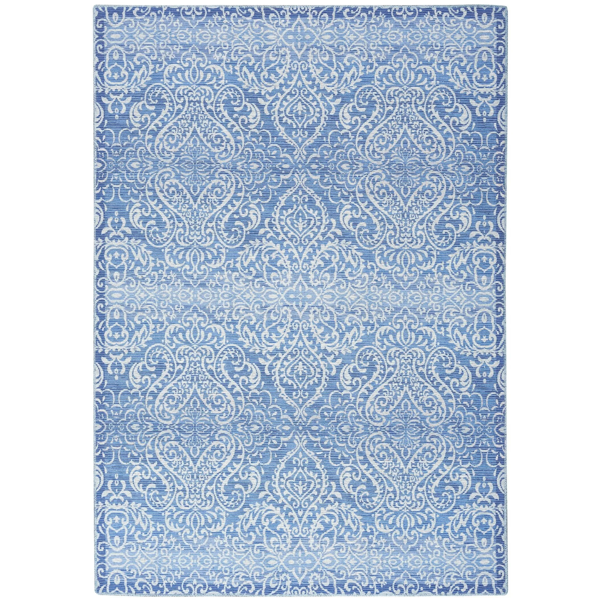 Waverly Machine Washable Botanical Damask Area Rug