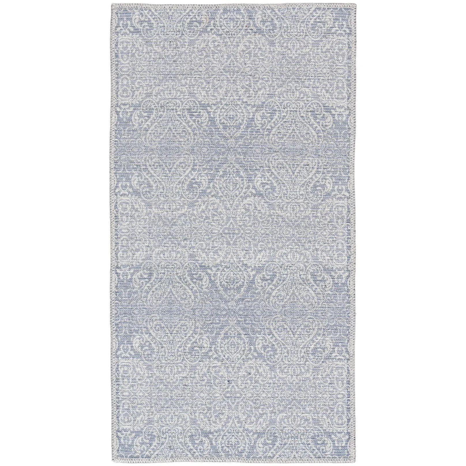 Waverly Machine Washable Botanical Damask Area Rug