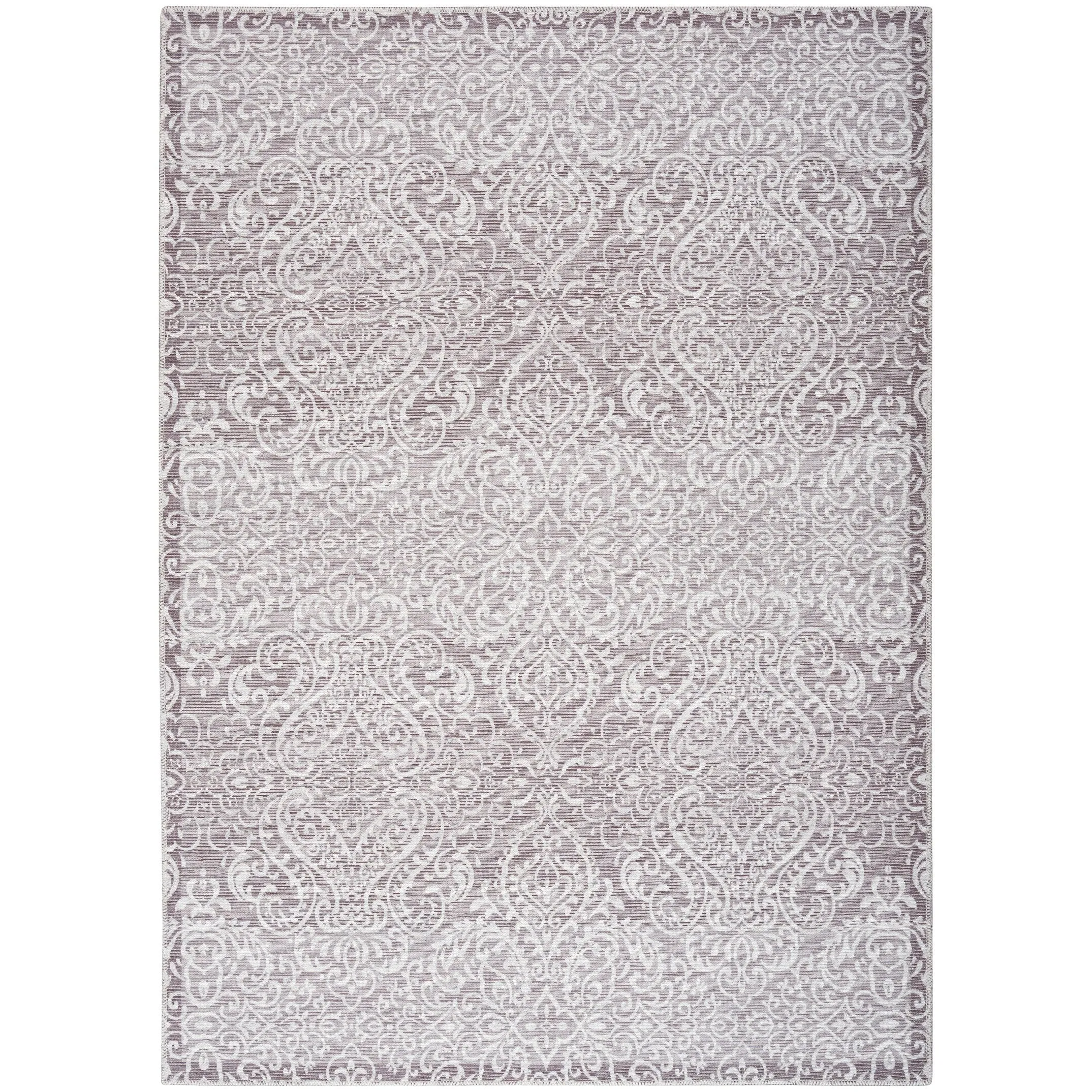 Waverly Machine Washable Botanical Damask Area Rug