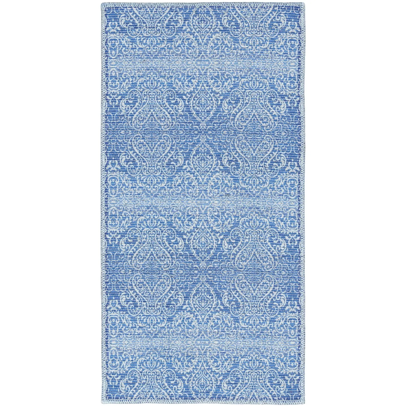 Waverly Machine Washable Botanical Damask Area Rug