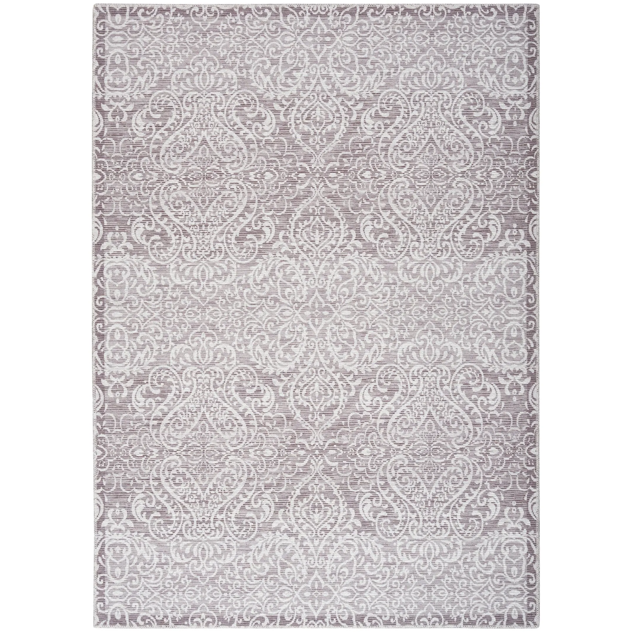 Waverly Machine Washable Botanical Damask Area Rug