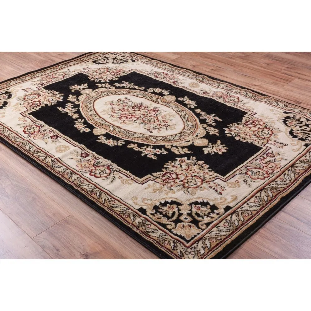 Well Woven Eastgate Traditional French Country Aubusson Black Area Rug - 8'2 x 9'10