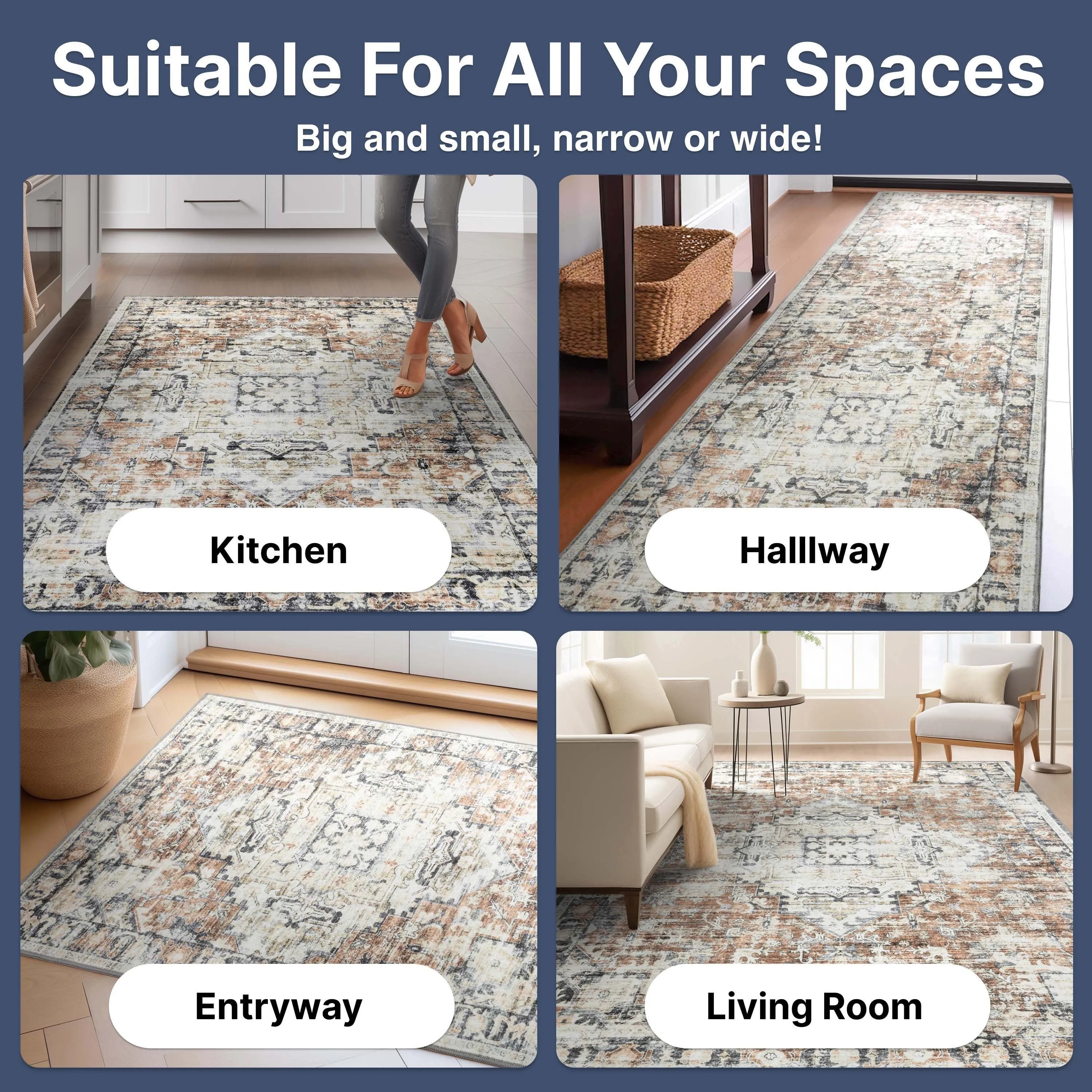 Well Woven Elle Basics Rendezvous Vintage Medallion Washable Rug