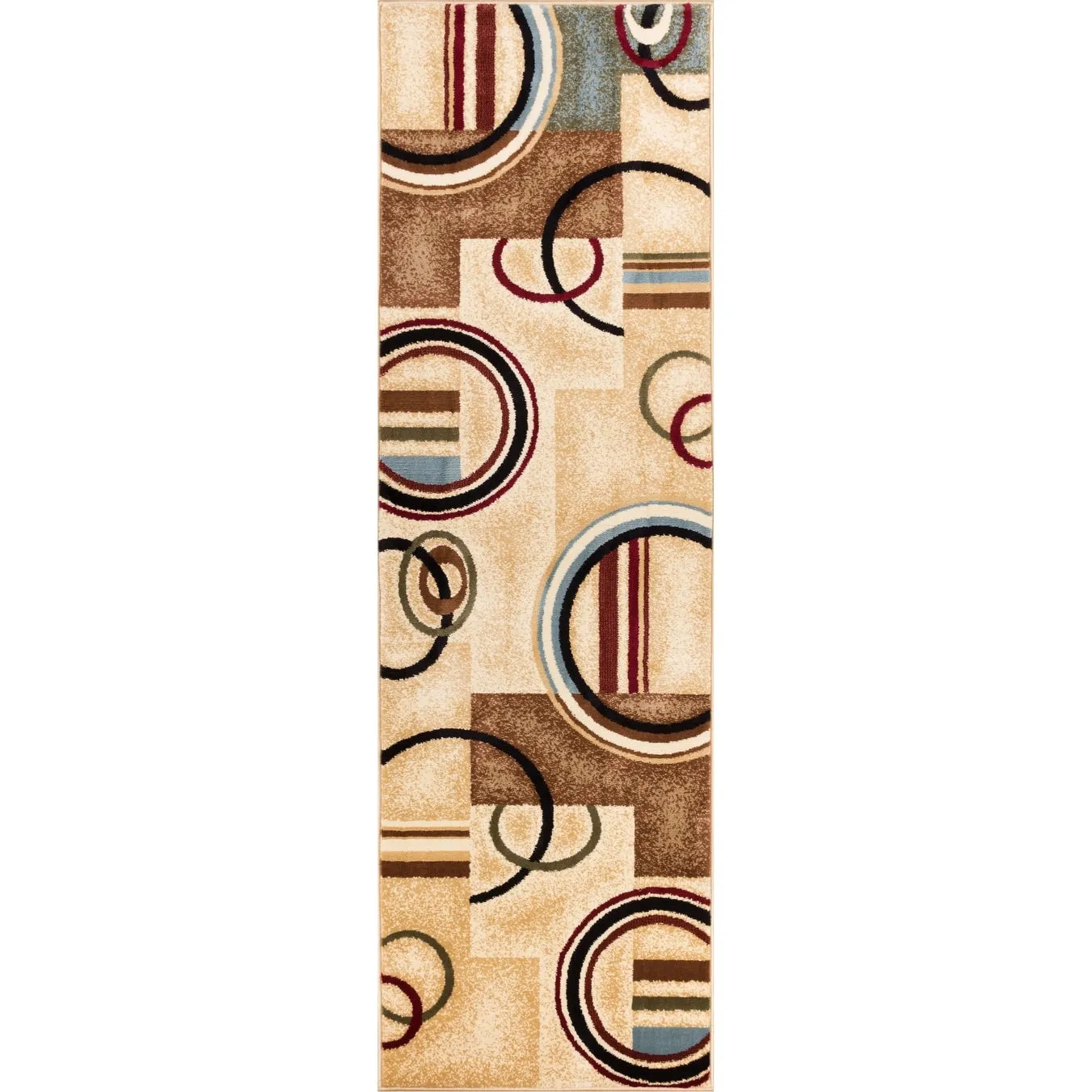 Well Woven Modern Geometric Abstract Shapes Red Oversized Runner Rug - 2'7 x 10'