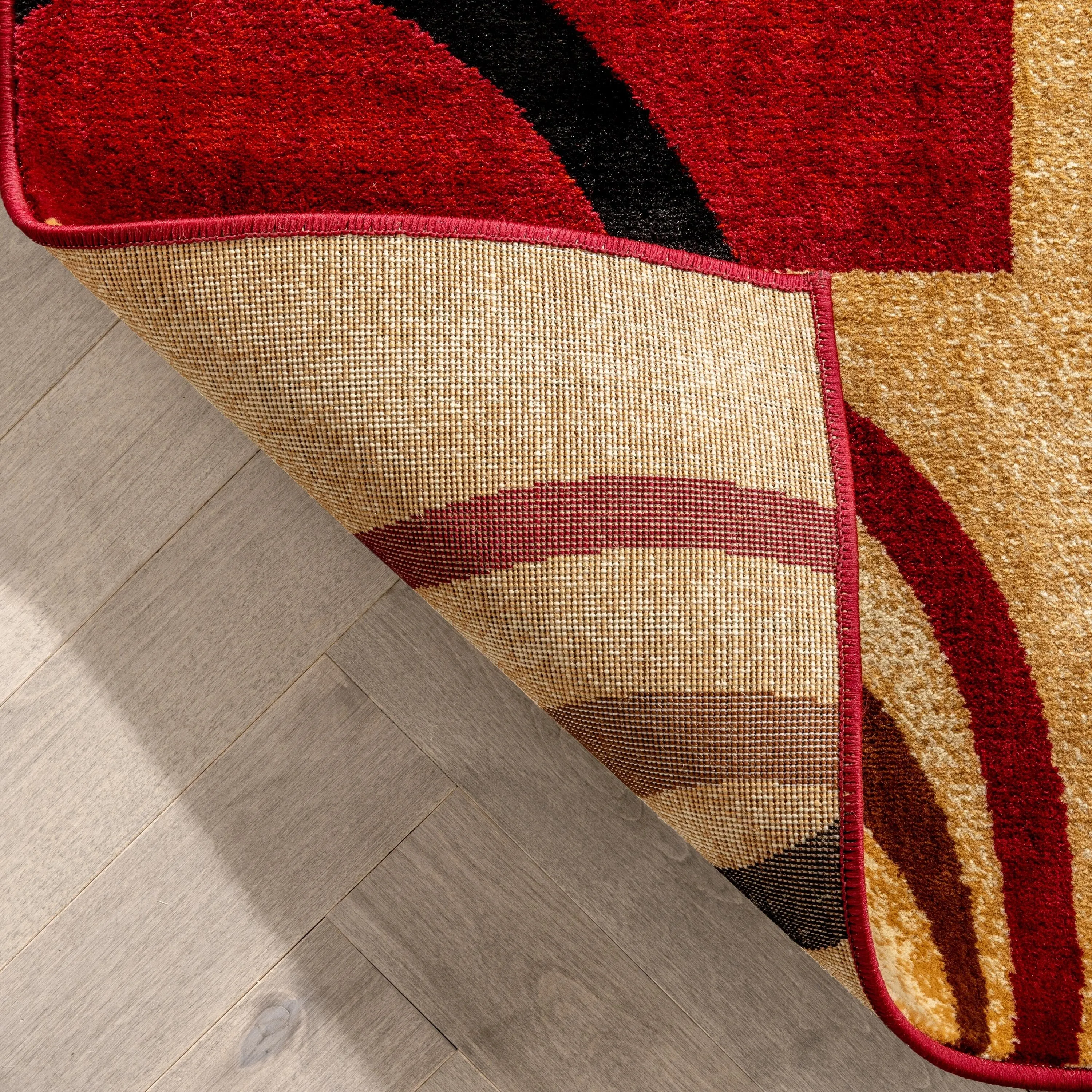 Well Woven Modern Geometric Abstract Shapes Red Oversized Runner Rug - 2'7 x 10'