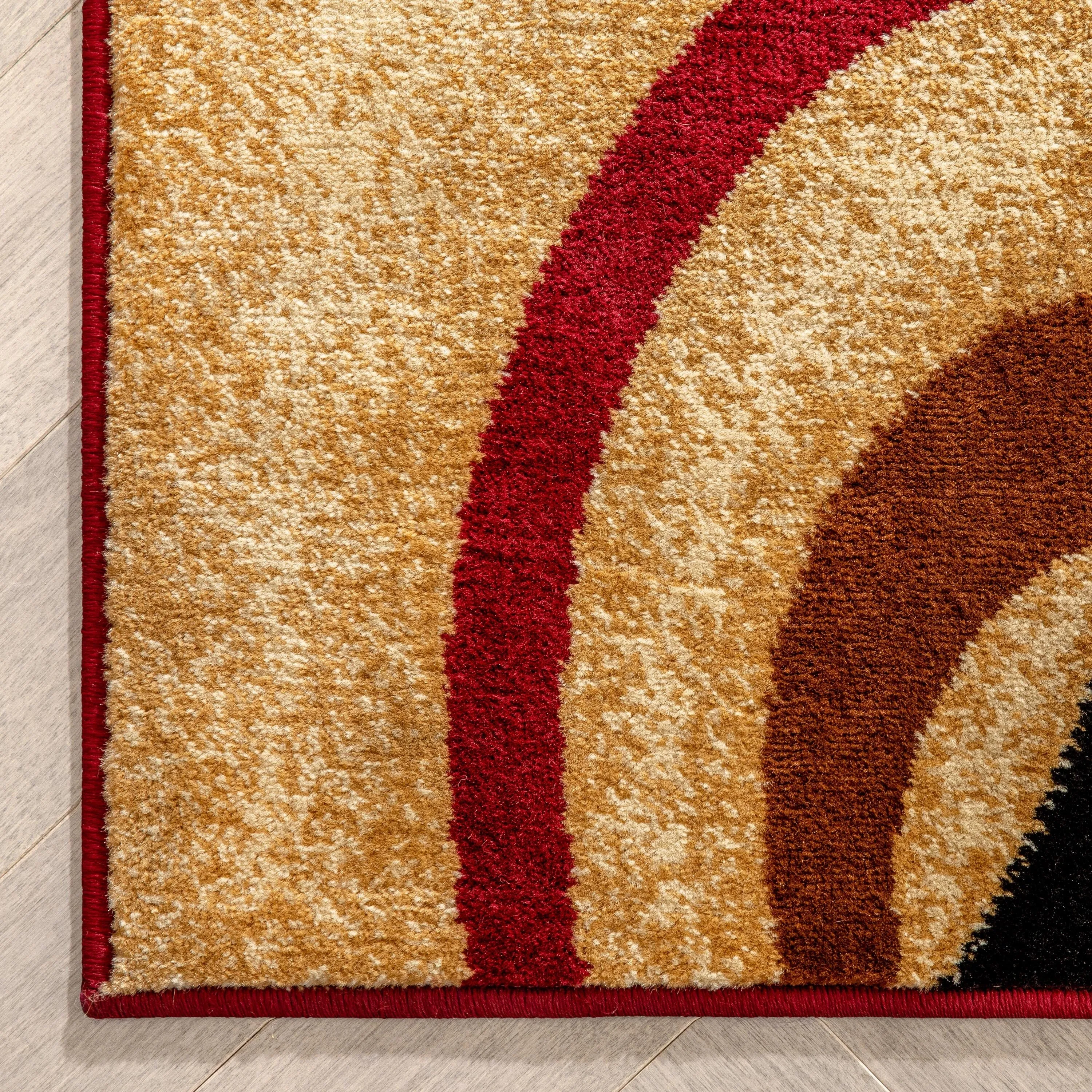 Well Woven Modern Geometric Abstract Shapes Red Oversized Runner Rug - 2'7 x 10'