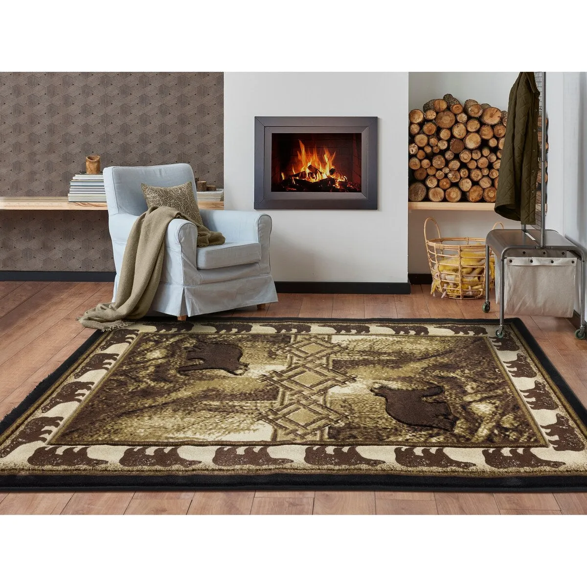 Wildlife Collection Brown/Beige Area Rug