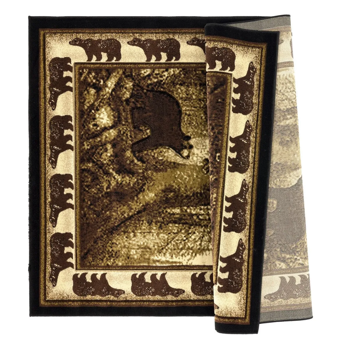 Wildlife Collection Brown/Beige Area Rug