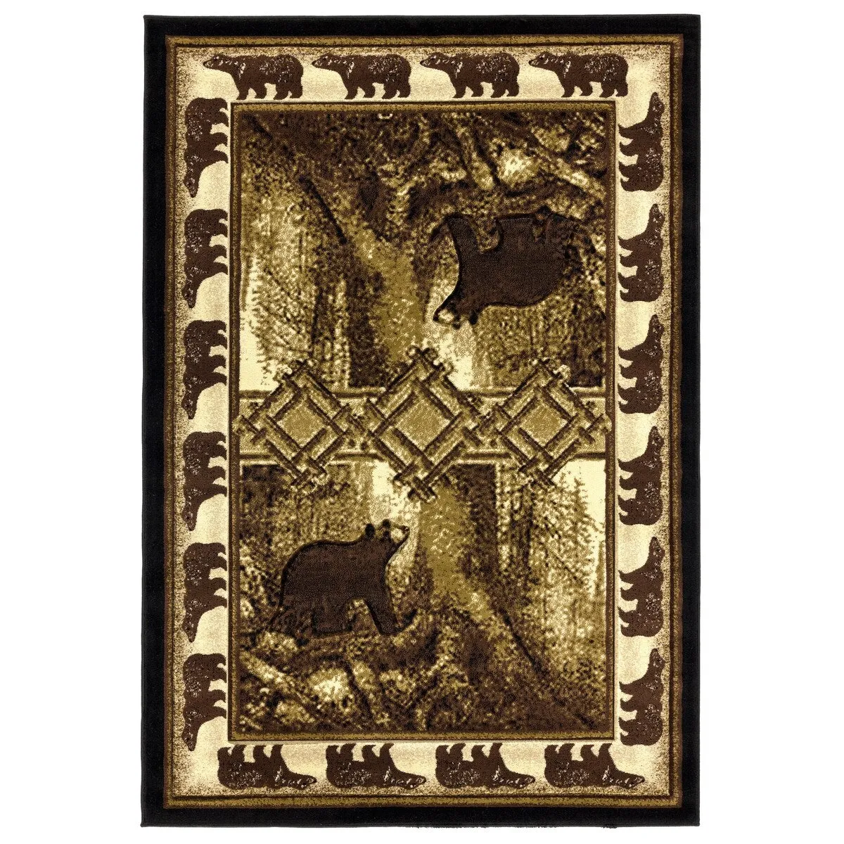 Wildlife Collection Brown/Beige Area Rug