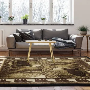Wildlife Collection Brown/Beige Area Rug