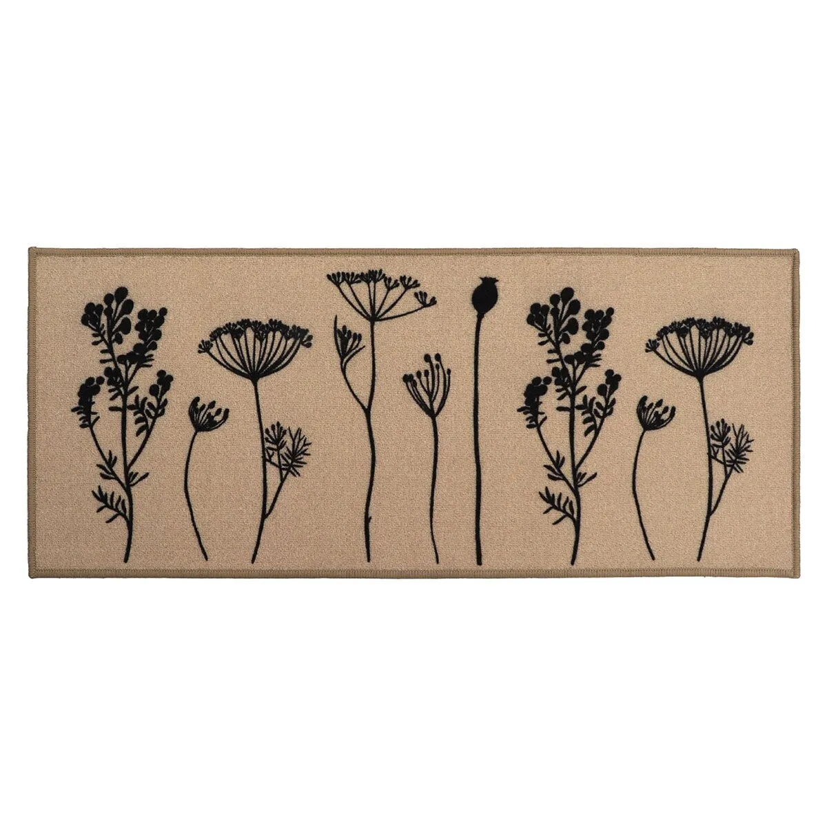 Wool Effect Wildflowers Kitchen Mat or Runner Rug