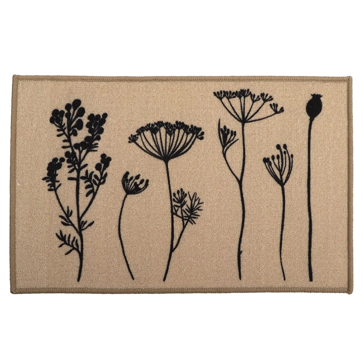 Wool Effect Wildflowers Kitchen Mat or Runner Rug