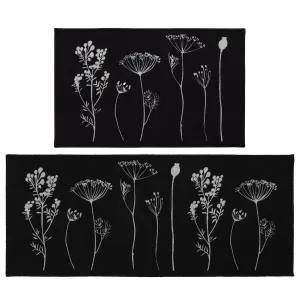 Wool Effect Wildflowers Kitchen Mat or Runner Rug