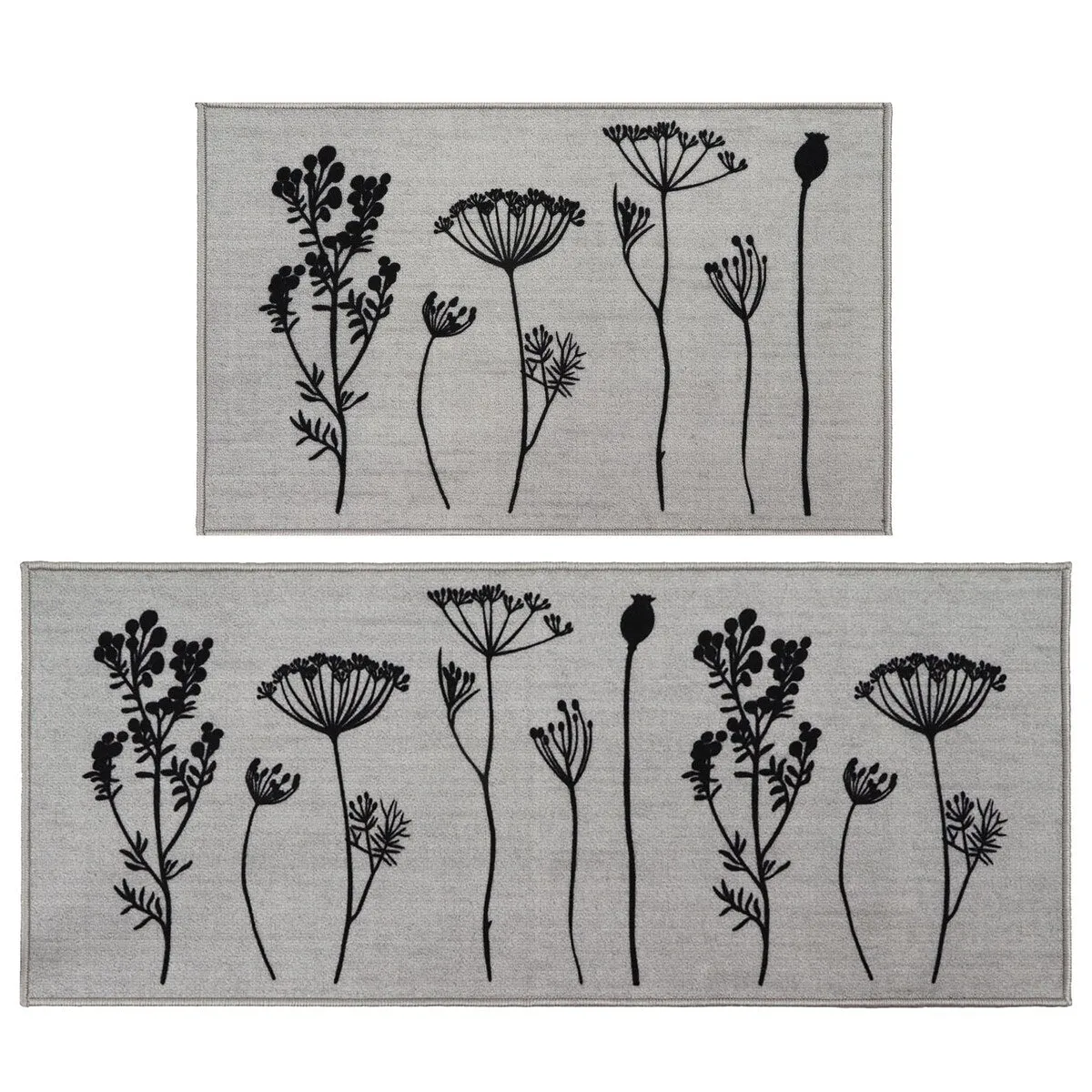 Wool Effect Wildflowers Kitchen Mat or Runner Rug