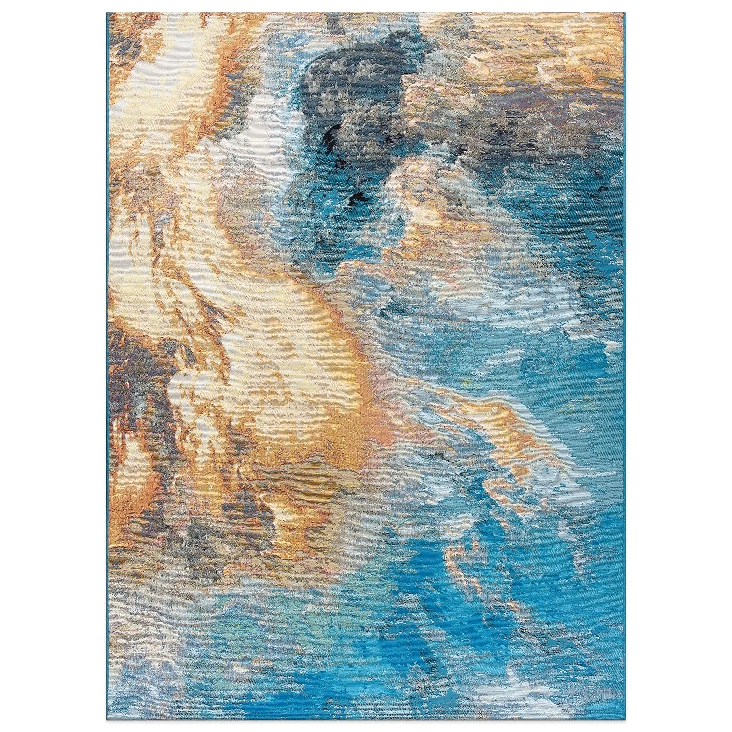 World Rug Gallery Contemporary Abstract Clouds Indoor/Outdoor Area Rug
