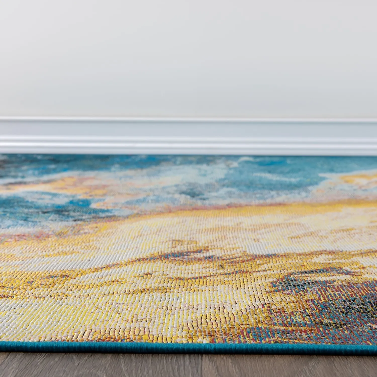 World Rug Gallery Contemporary Abstract Clouds Indoor/Outdoor Area Rug