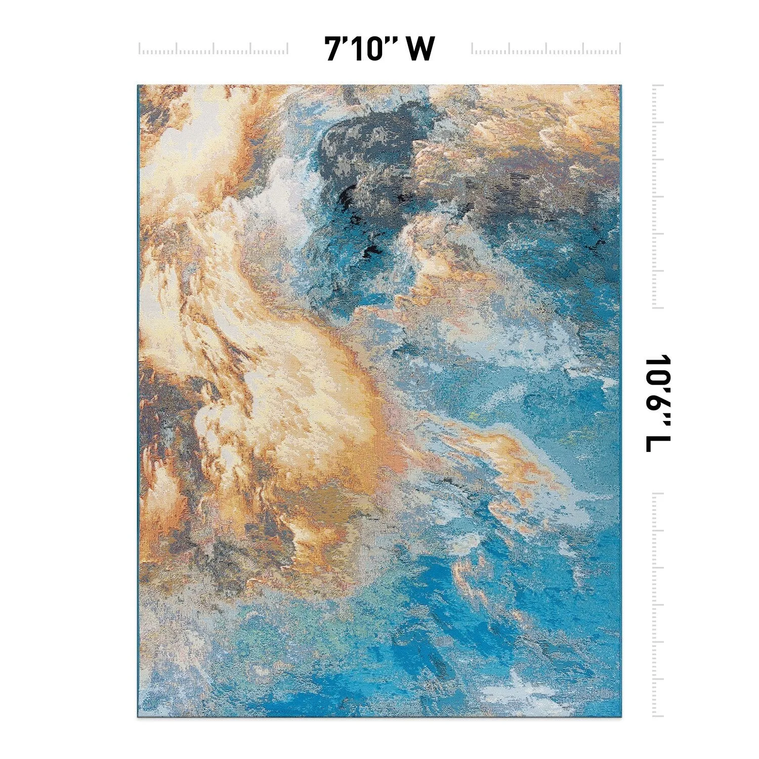 World Rug Gallery Contemporary Abstract Clouds Indoor/Outdoor Area Rug