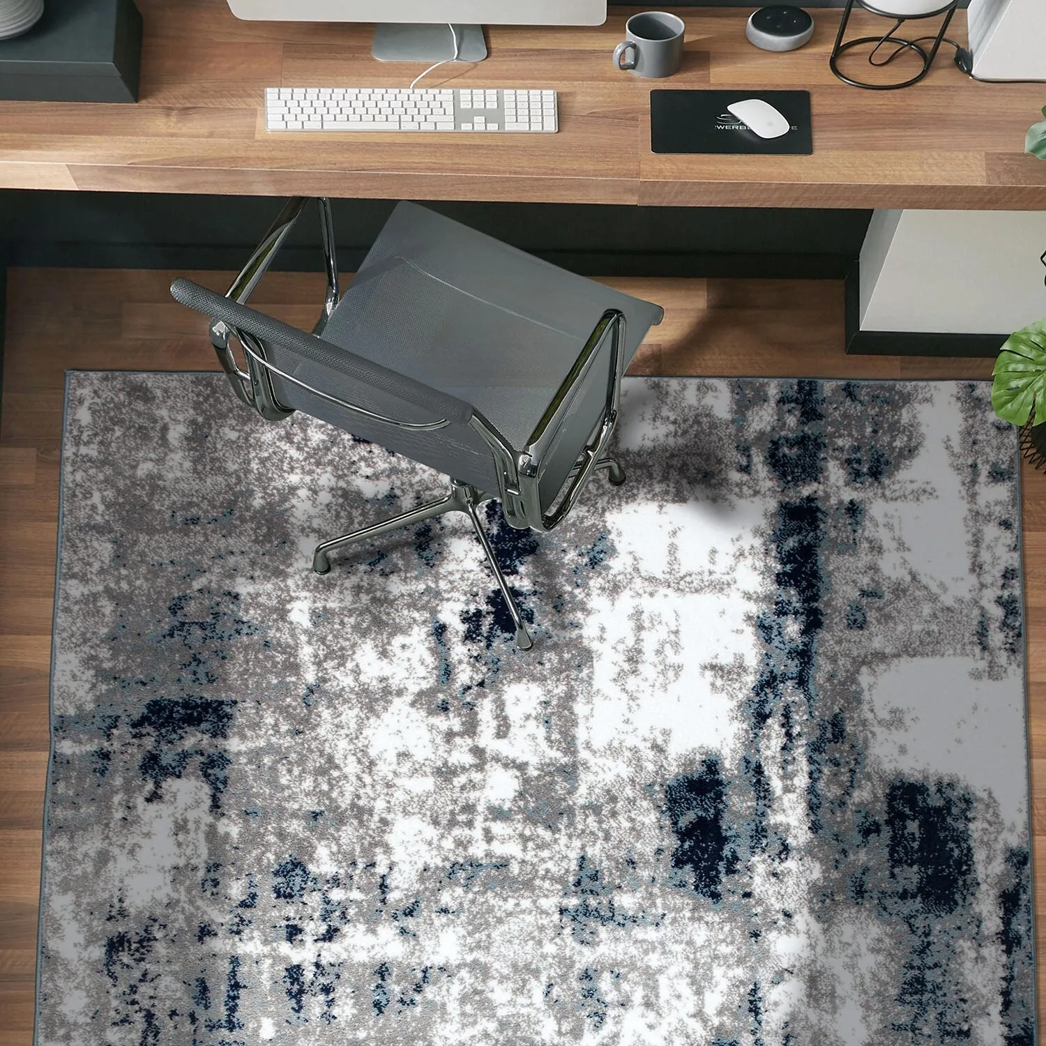 World Rug Gallery Contemporary Abstract Distressed Area Rug