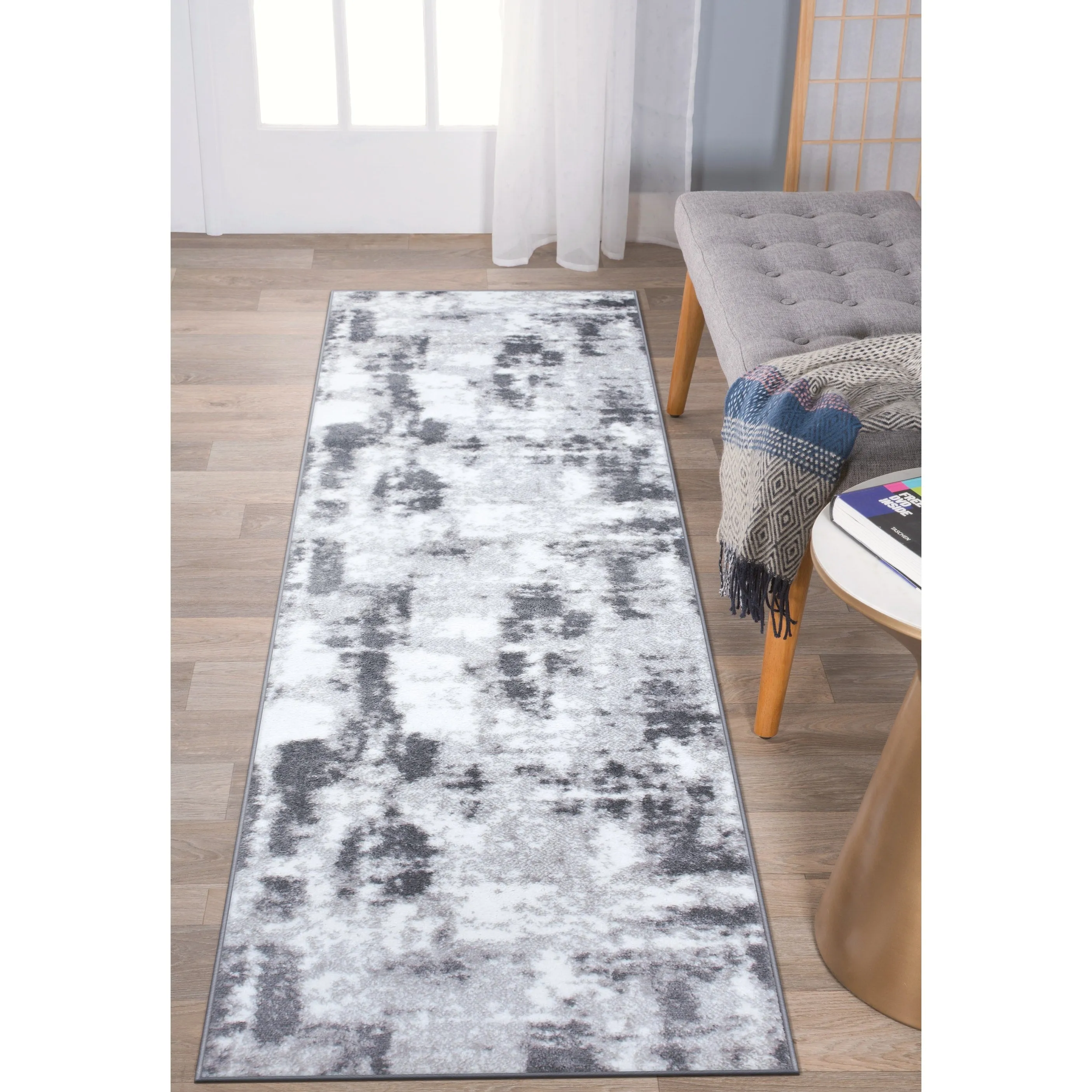 World Rug Gallery Contemporary Abstract Distressed Area Rug