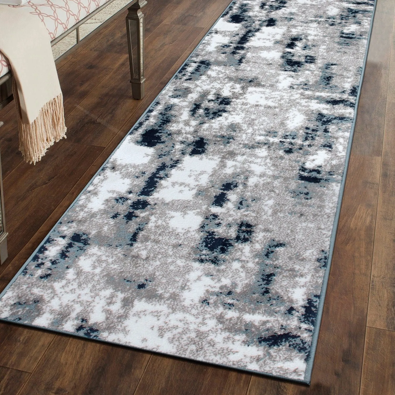 World Rug Gallery Contemporary Abstract Distressed Area Rug