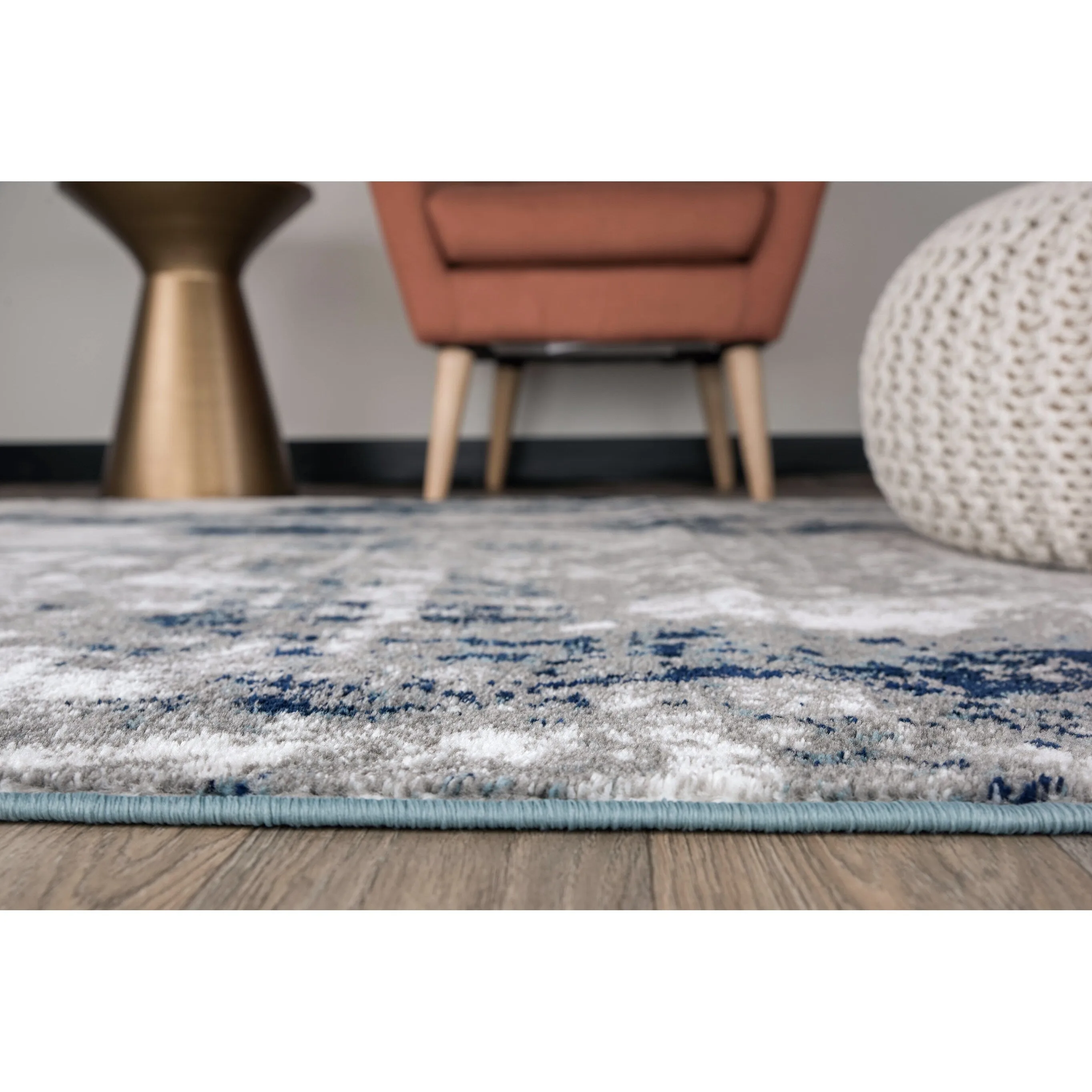 World Rug Gallery Contemporary Abstract Distressed Area Rug
